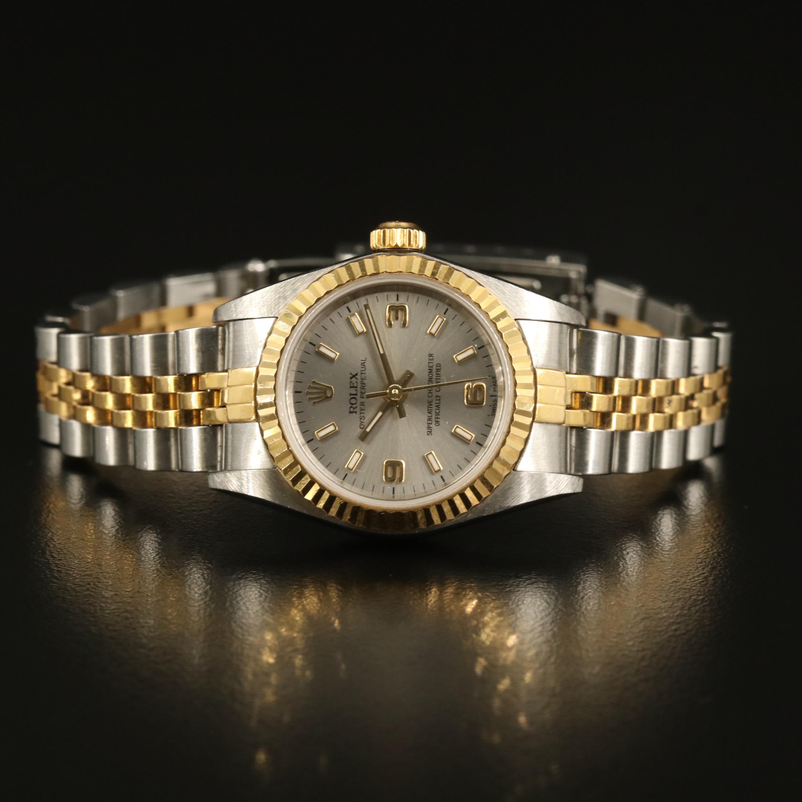 2001 Rolex "Oyster Perpetual" 18K and Stainless Steel Watch