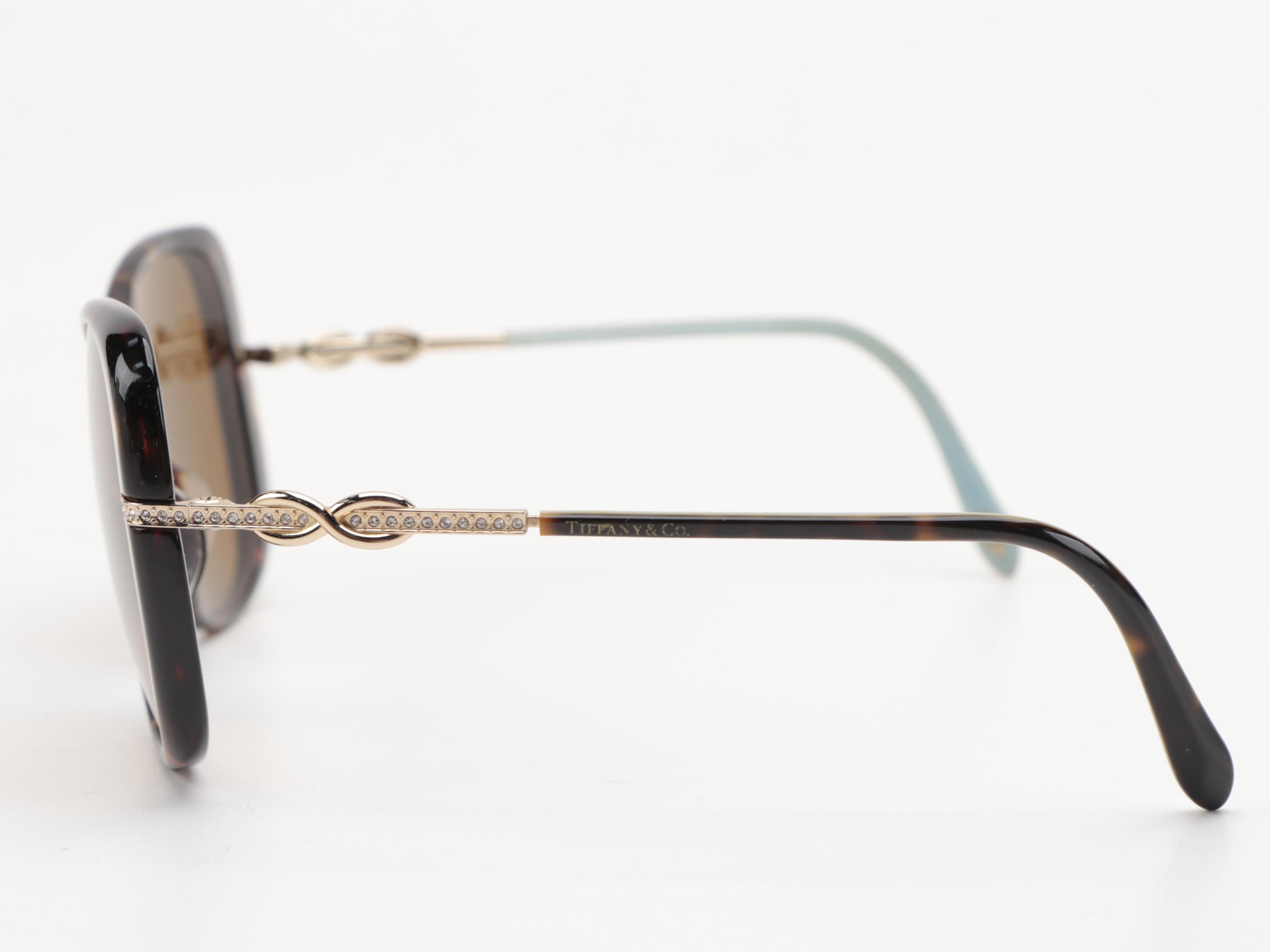 Tiffany & Co. TF 4126BF Havana Butterfly Prescription Polarized Sunglasses