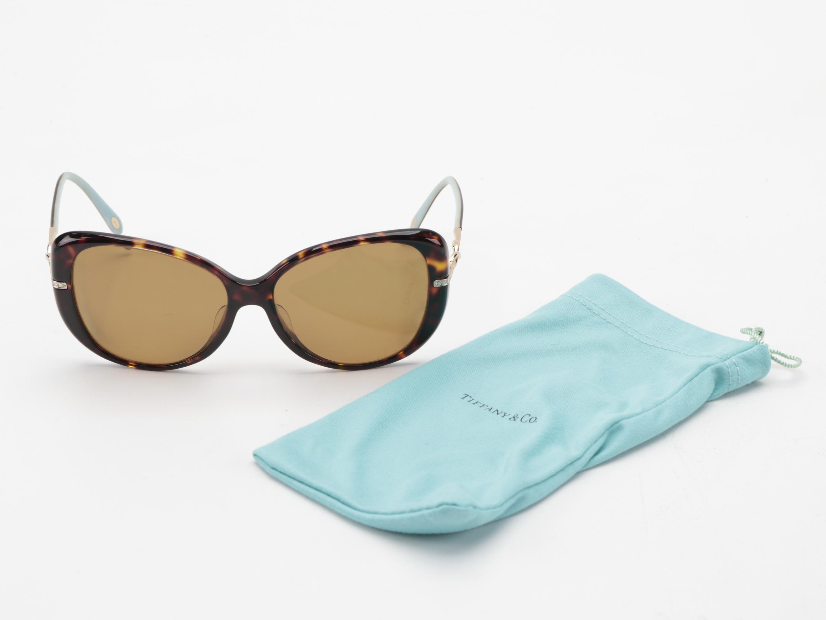 Tiffany & Co. TF 4126BF Havana Butterfly Prescription Polarized Sunglasses