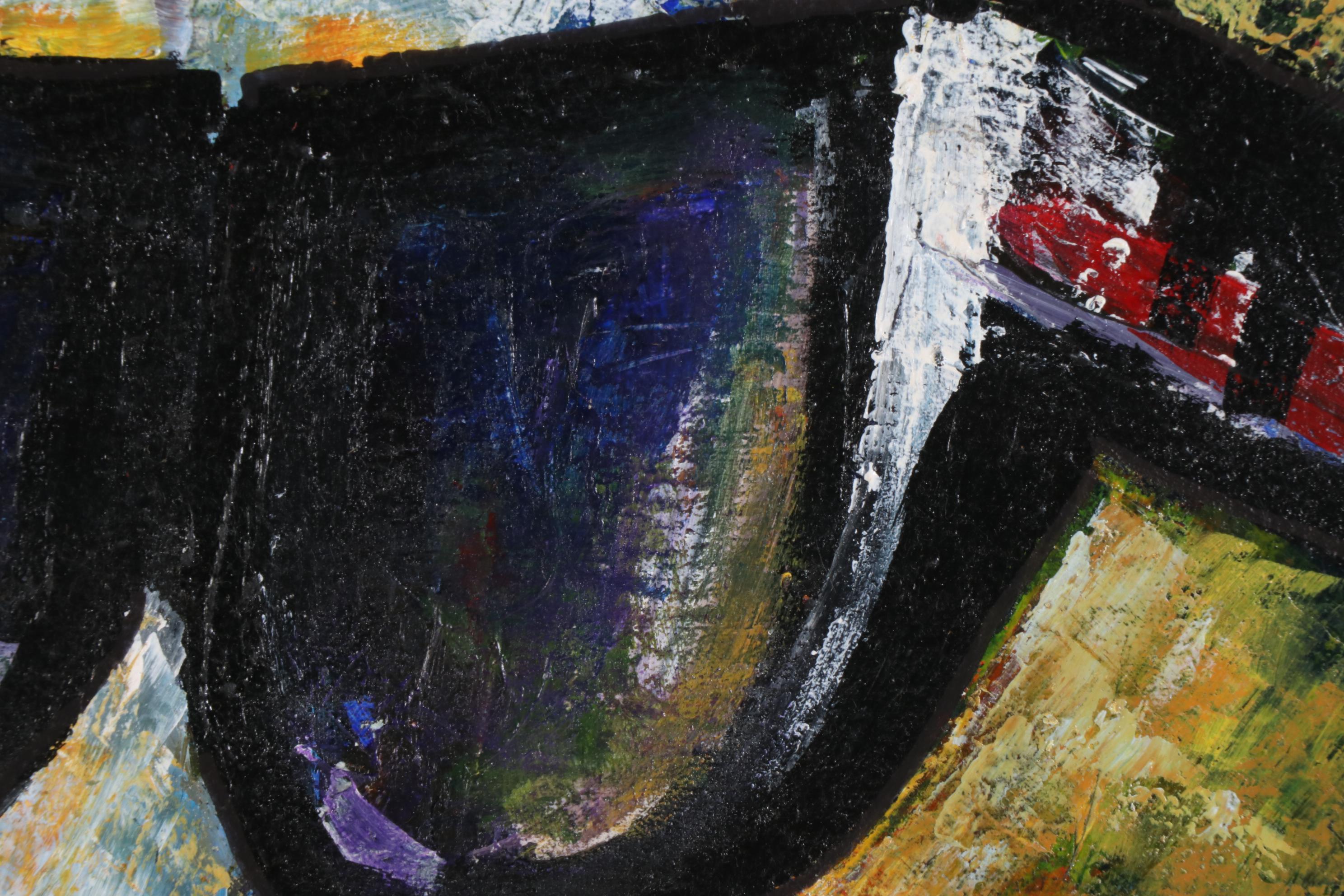 Samson Toba Oladosu Portrait Acrylic Painting of Figure in Sunglasses, 2020