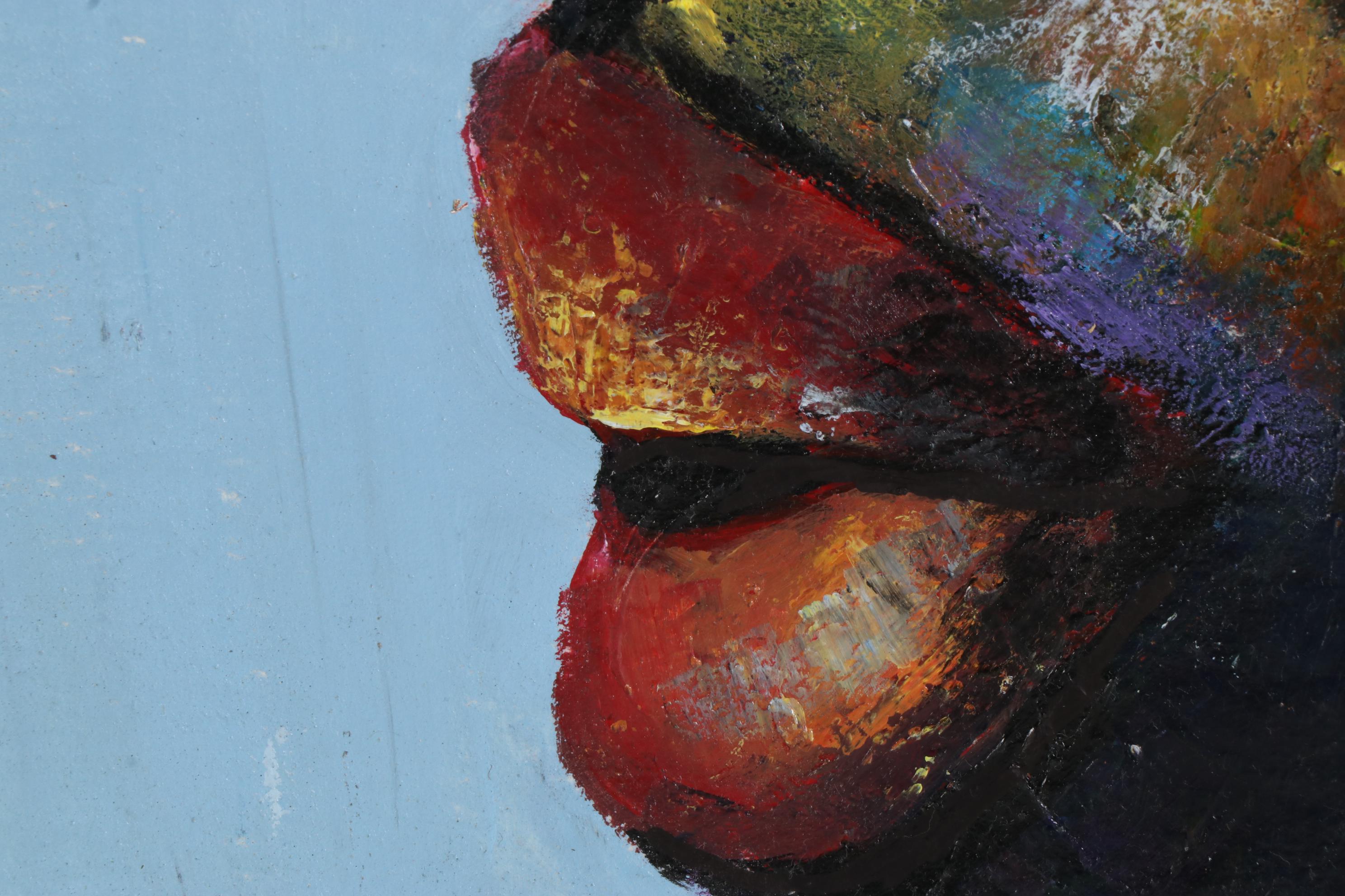 Samson Toba Oladosu Portrait Acrylic Painting of Figure in Sunglasses, 2020