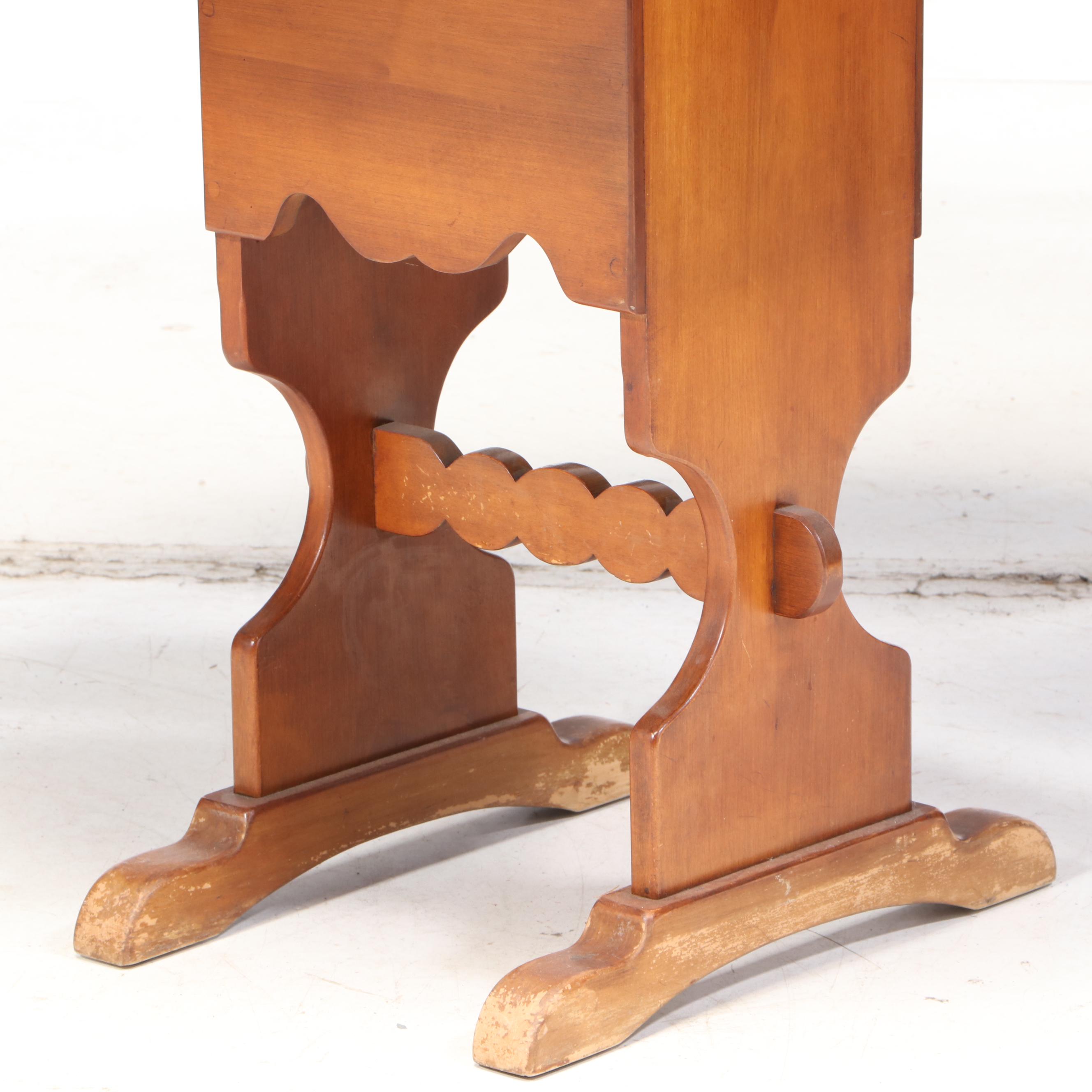 Primitive Style Cherrywood Convertible Tavern Style Table, Mid-20th Century