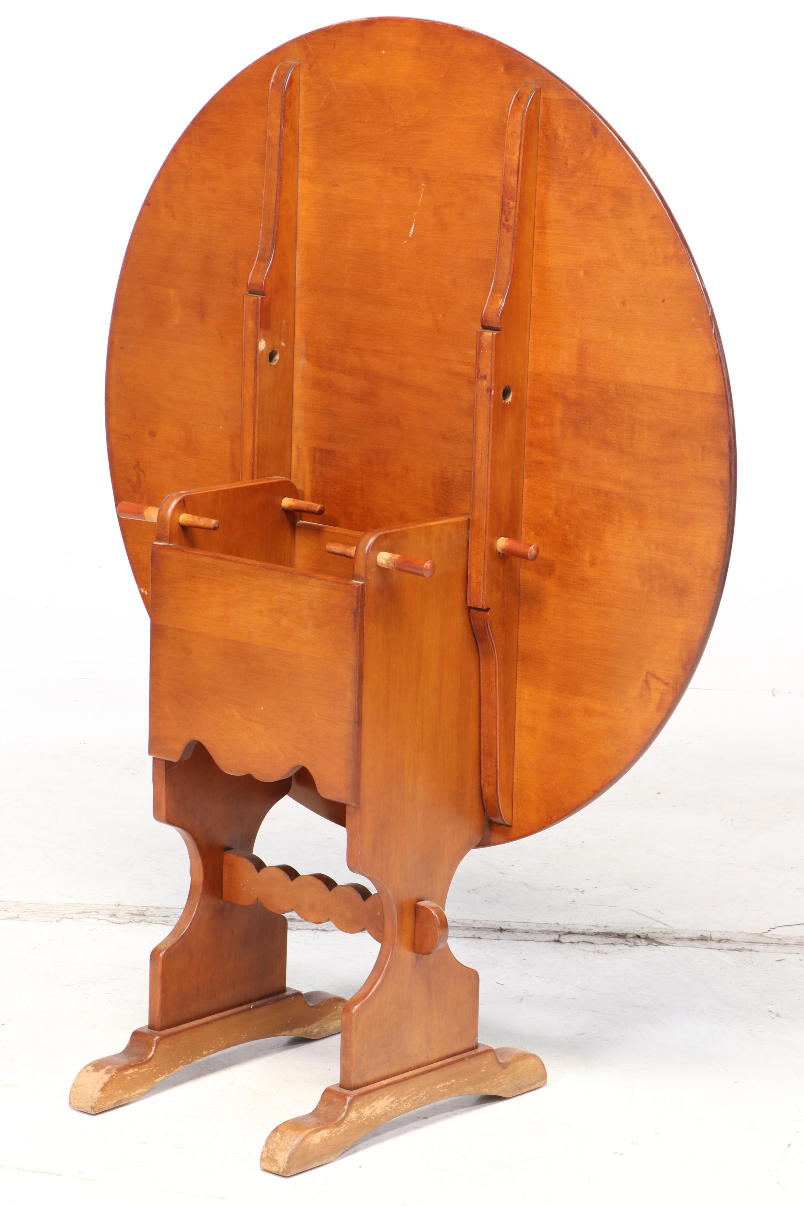 Primitive Style Cherrywood Convertible Tavern Style Table, Mid-20th Century