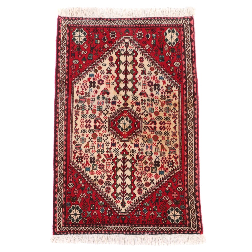 2'2 x 3'7 Hand-Knotted Persian Abadeh Wool Accent Rug