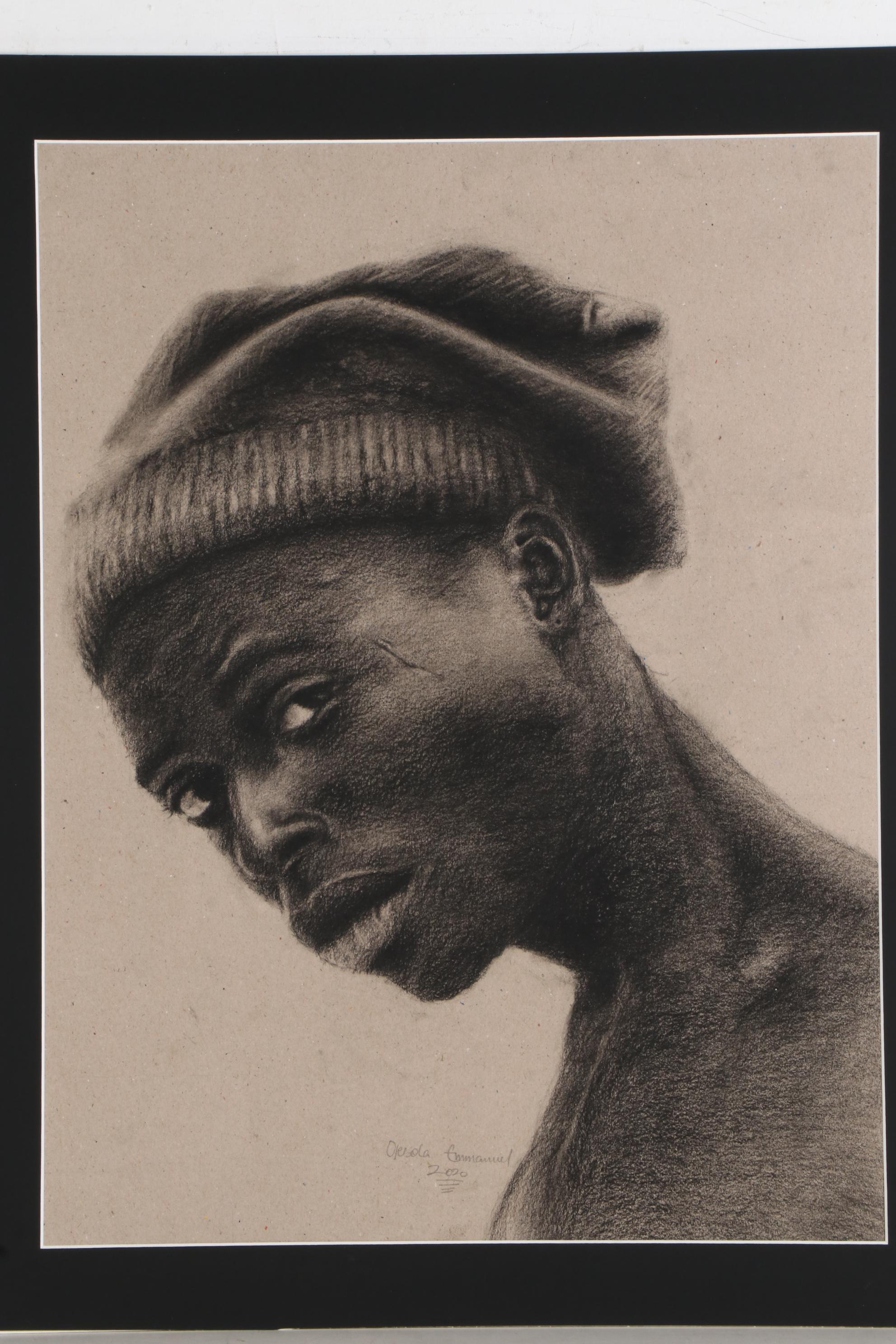 Williams Sunday Portrait Charcoal Drawing "Oyesola Emmanuel," 2020