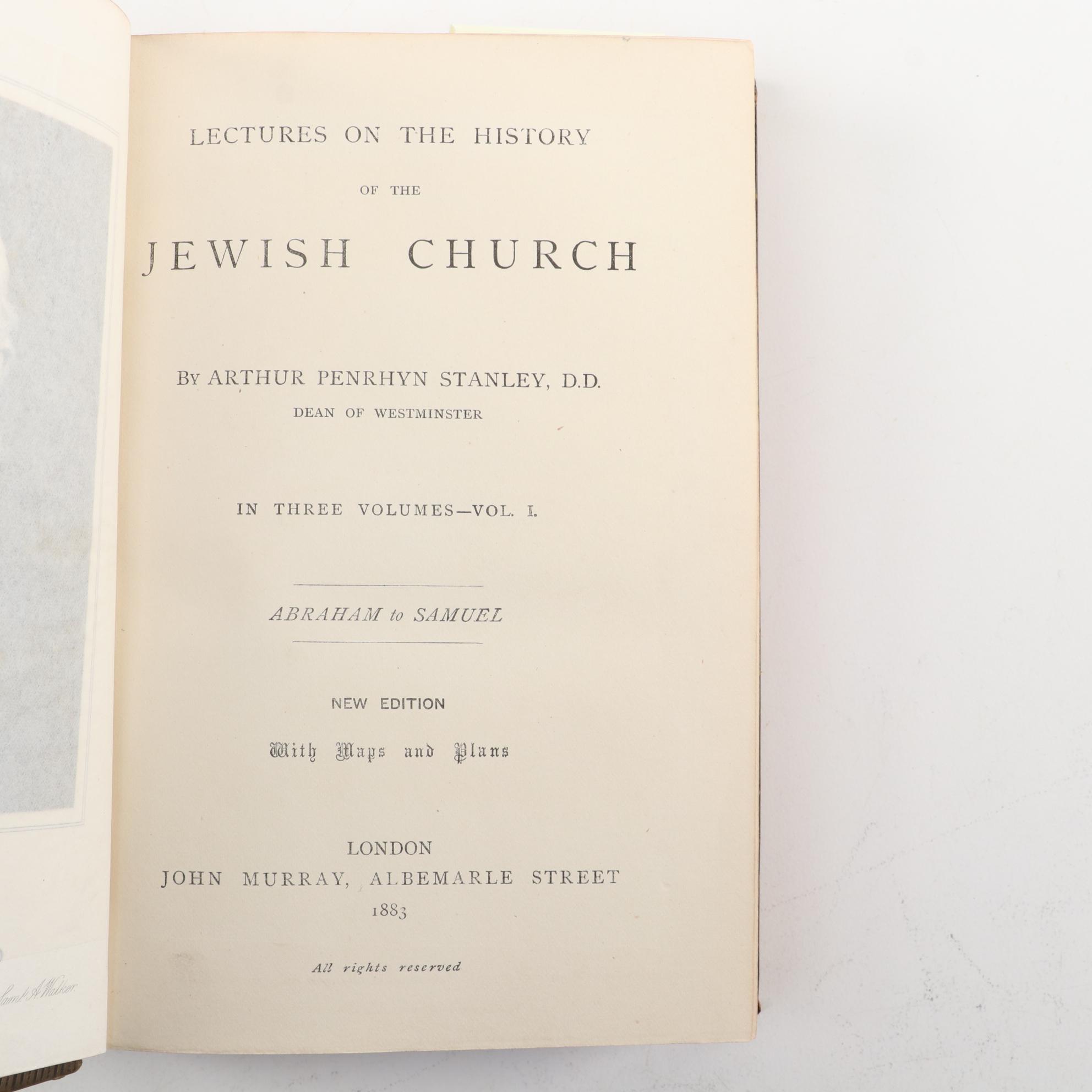 "The History of the Jewish Church" by Arthur Penrhyn Stanley, 1883