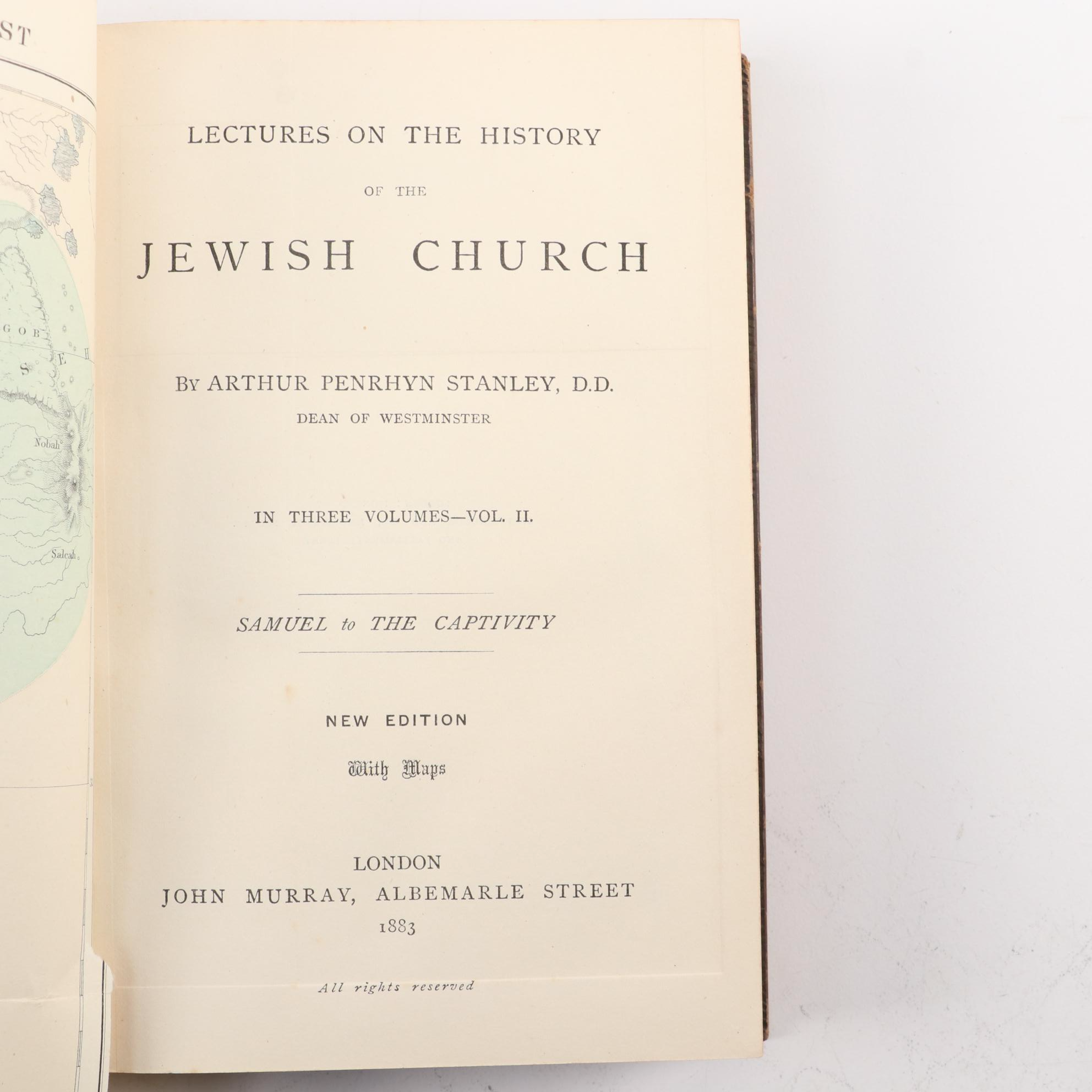 "The History of the Jewish Church" by Arthur Penrhyn Stanley, 1883