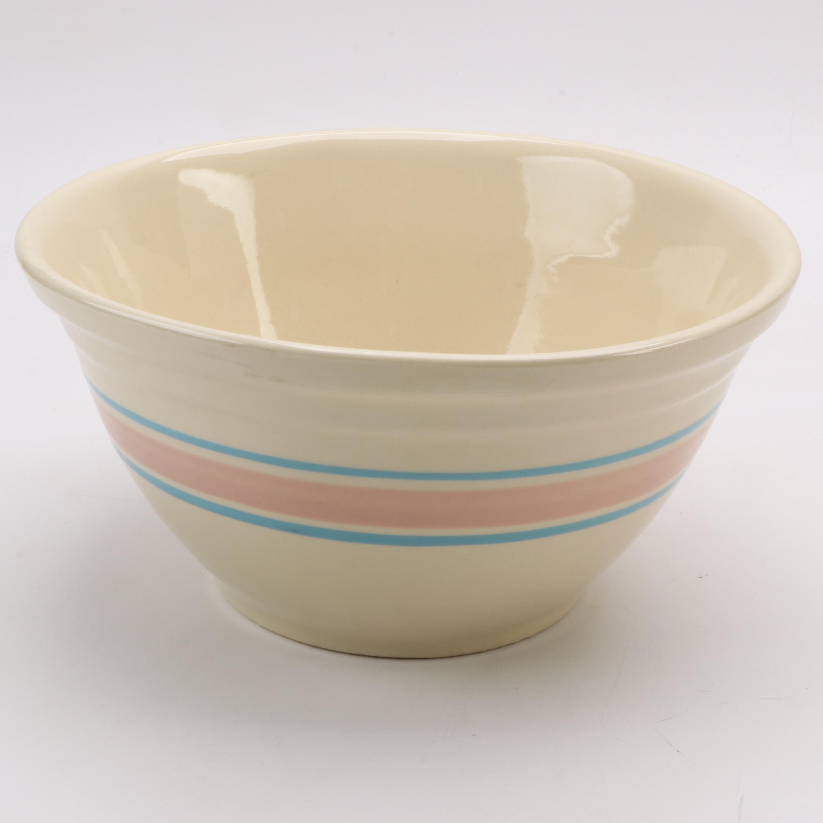 McCoy Pottery Pink and Blue Stripe Mixing Bowls
