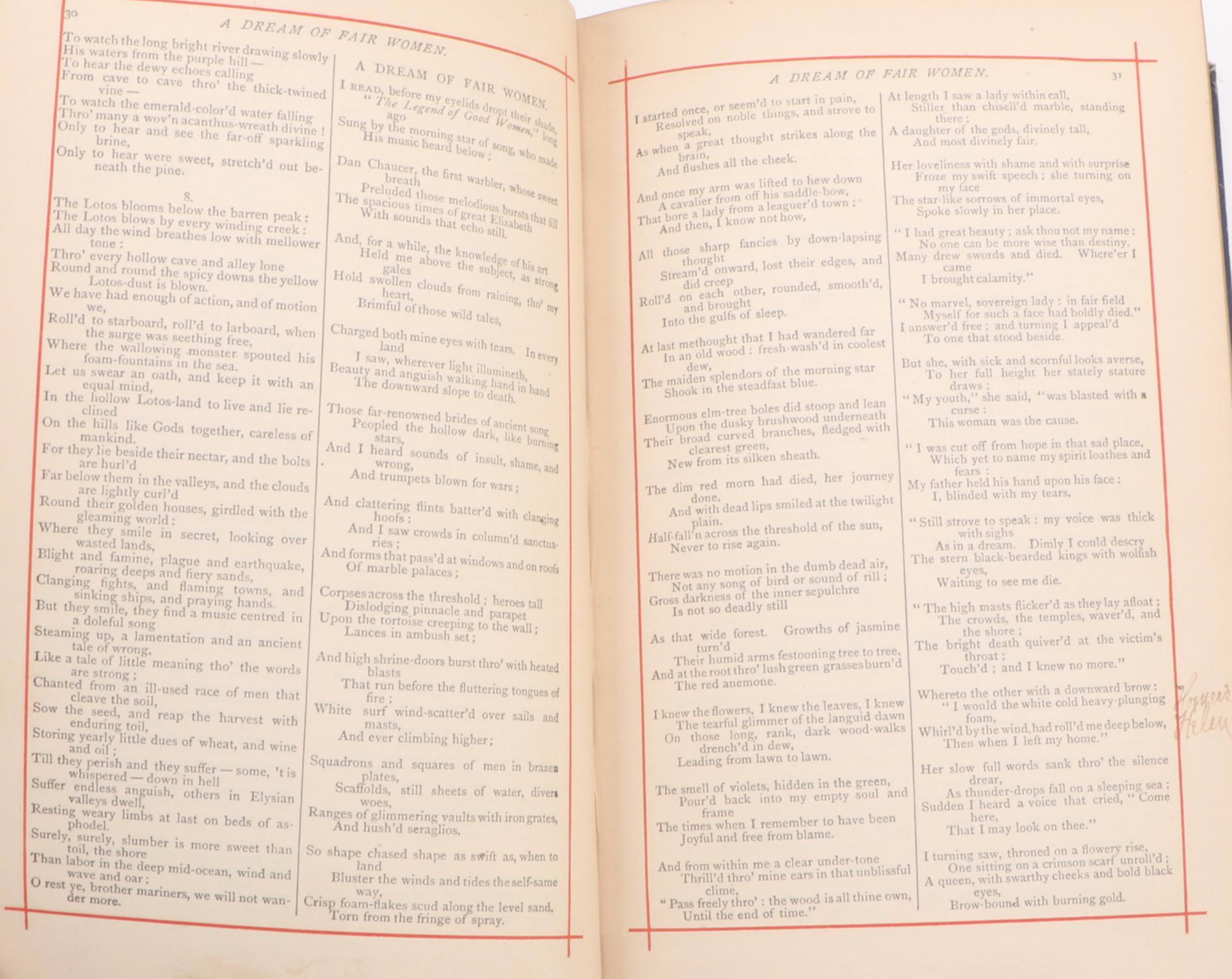 Illustrated "The Poetical Works of Alfred Tennyson," Late 19th Century