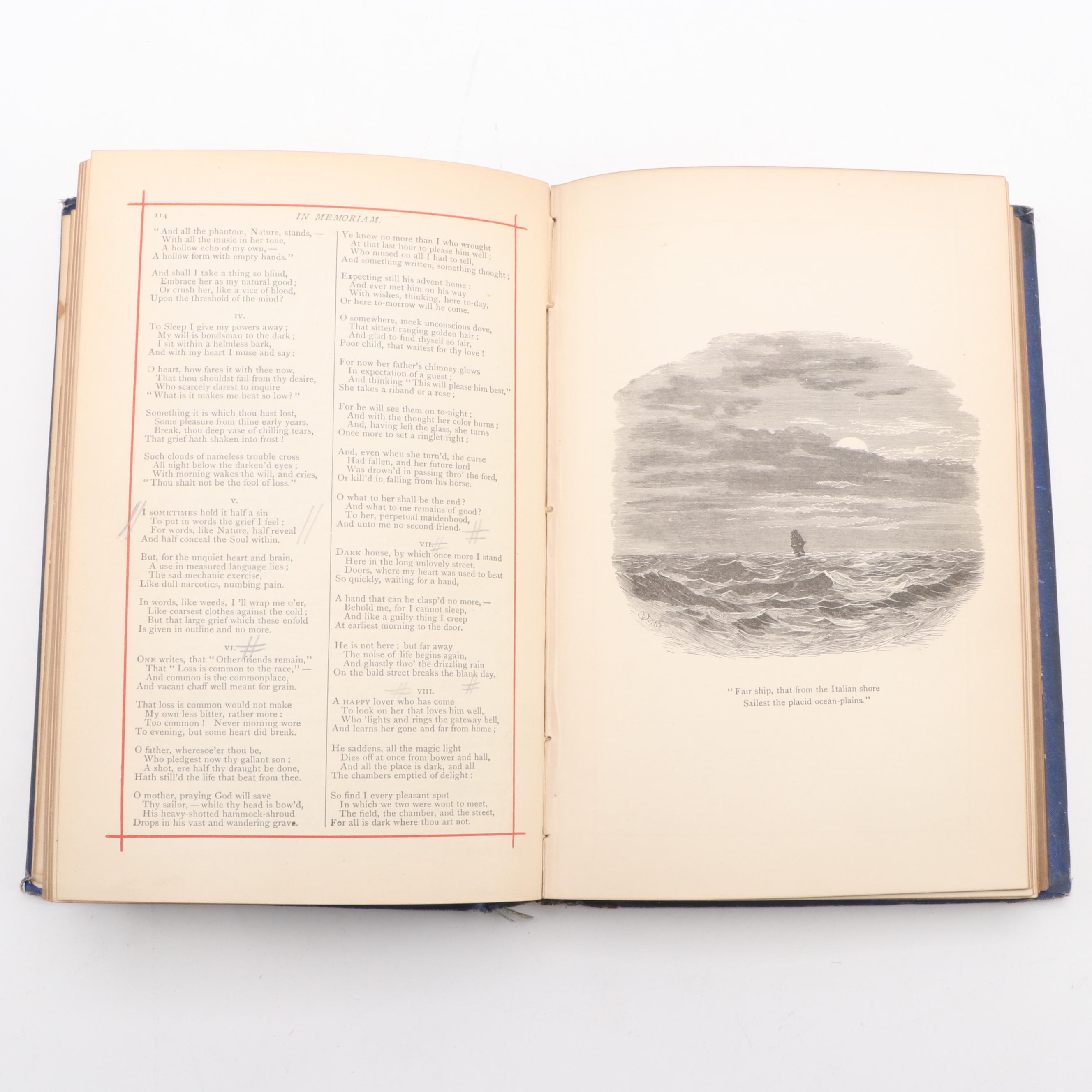 Illustrated "The Poetical Works of Alfred Tennyson," Late 19th Century