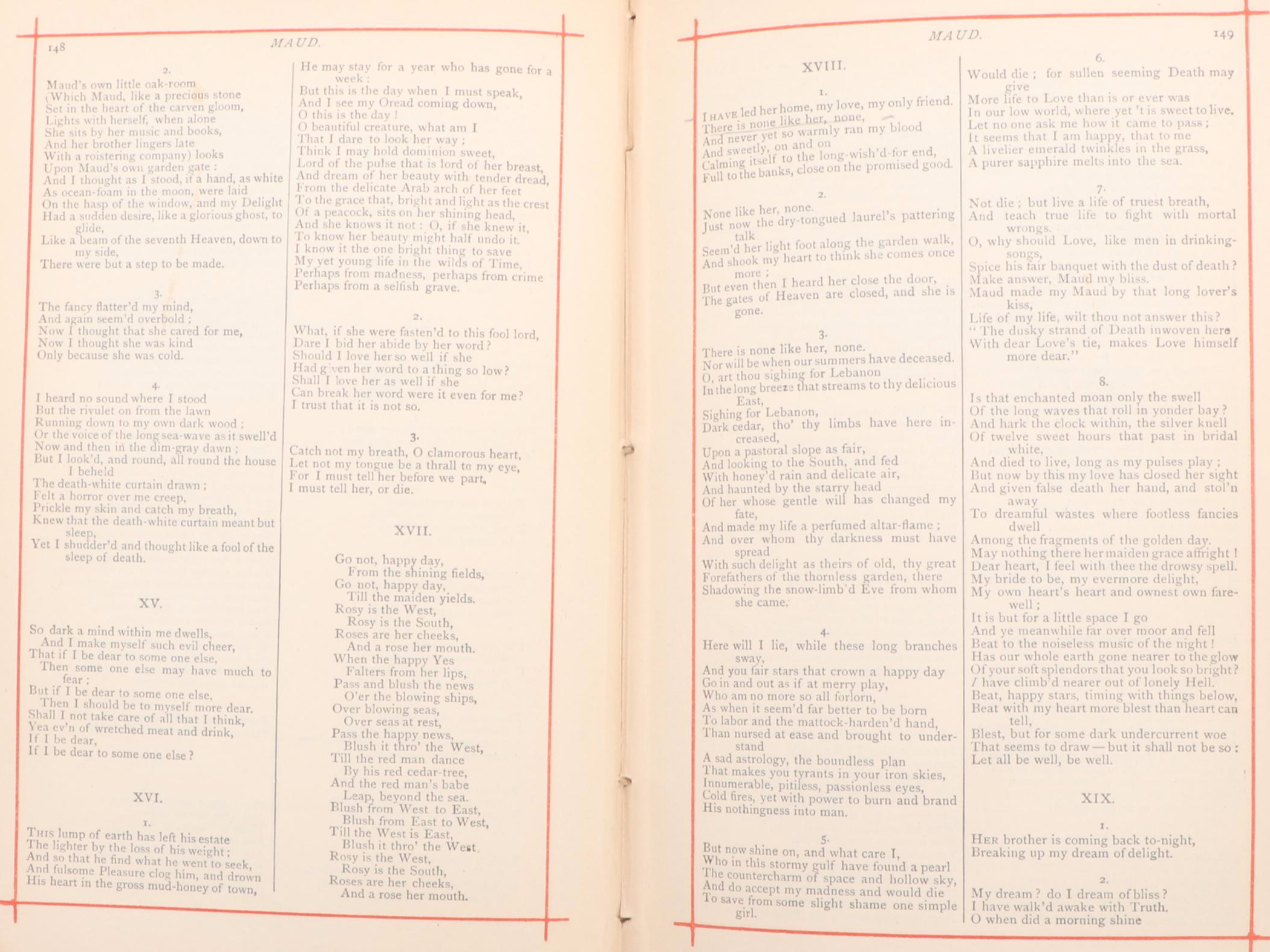 Illustrated "The Poetical Works of Alfred Tennyson," Late 19th Century