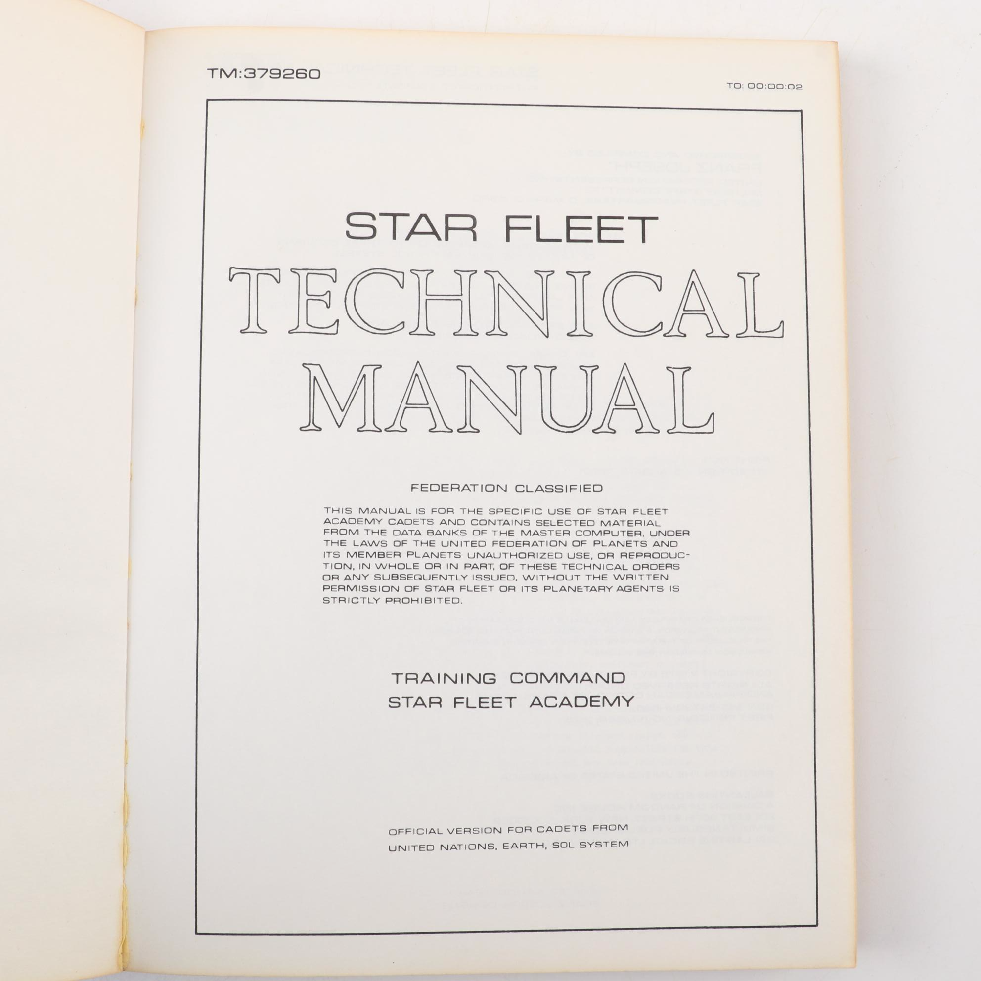 "Star Trek Blueprints," "Star Fleet Technical Manual," with Book and Record Set