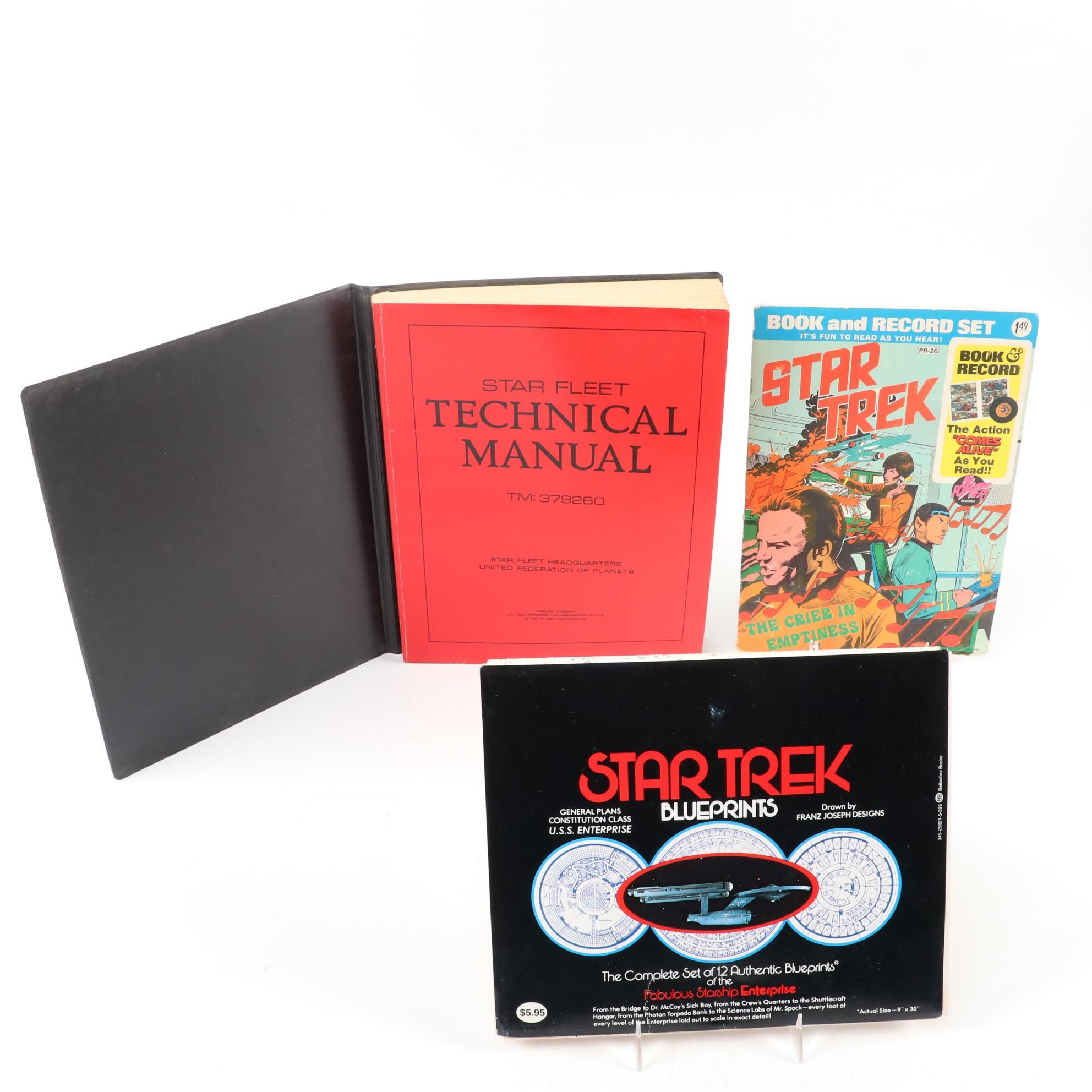 "Star Trek Blueprints," "Star Fleet Technical Manual," with Book and Record Set