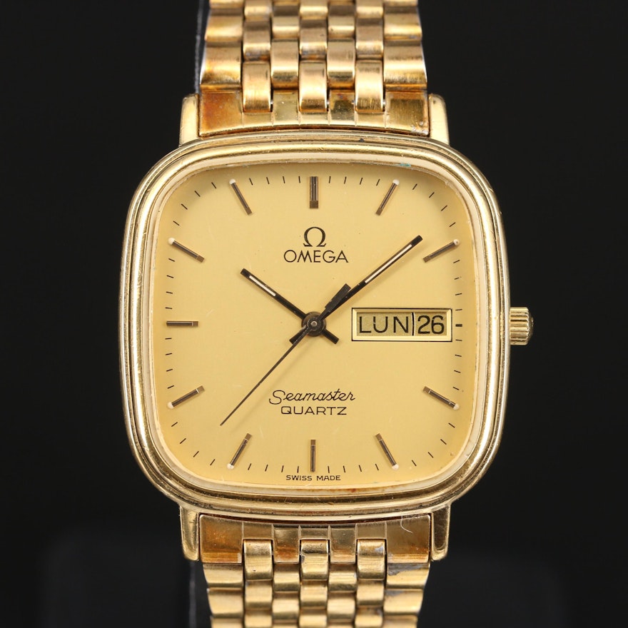 Omega "Seamaster Jubilé" Quartz Day/Date Wristwatch