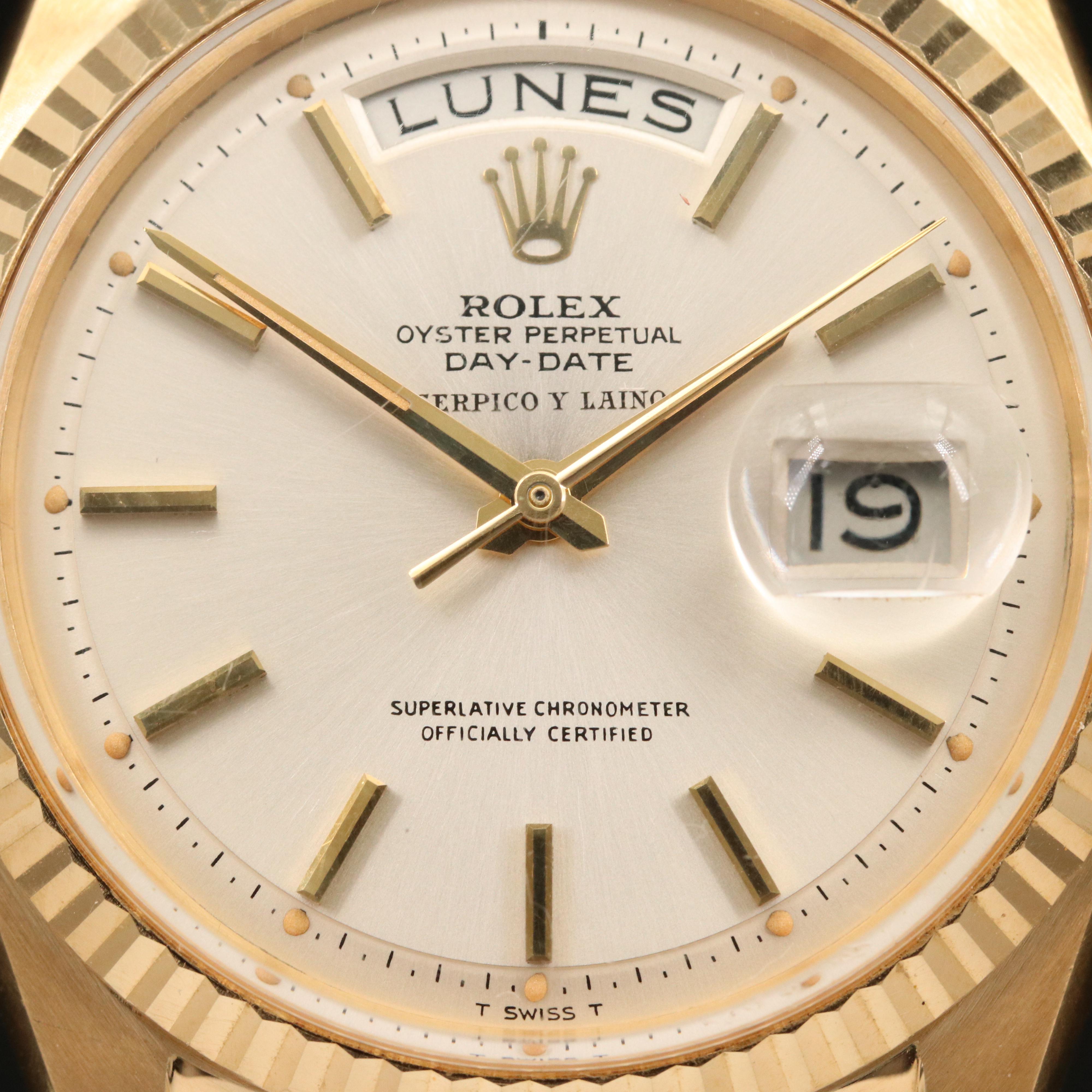 1965 Rolex Day-Date "Serpico Y Laino" 18K Gold Watch