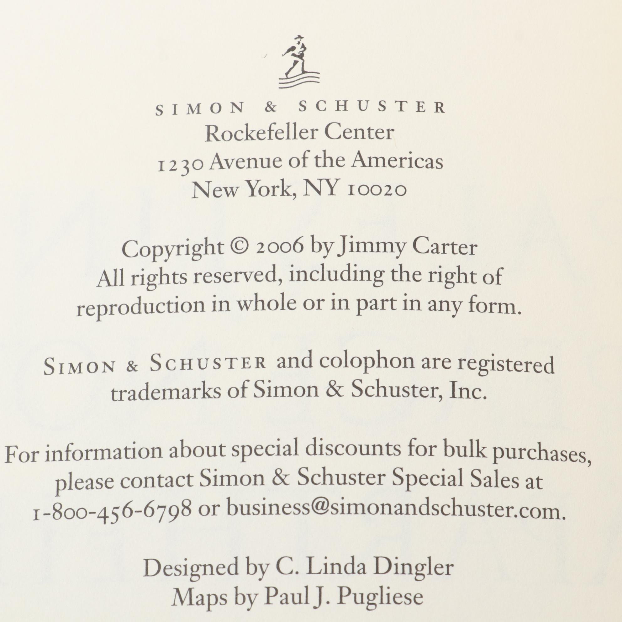 First Edition "Palestine: Peace not Apartheid" Signed by Jimmy Carter