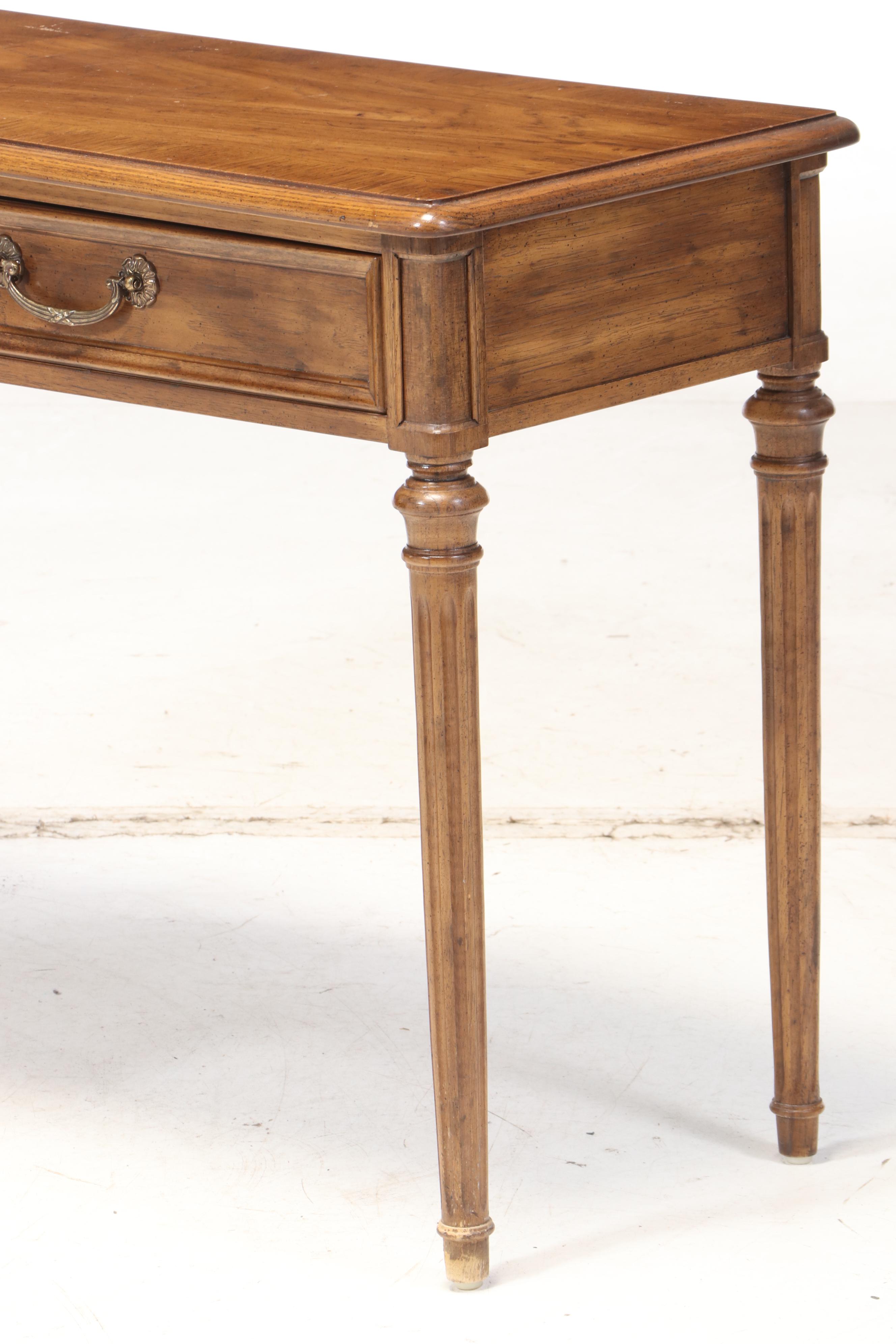 Henredon Louis XVI Style Pecan Console Table, Late 20th Century