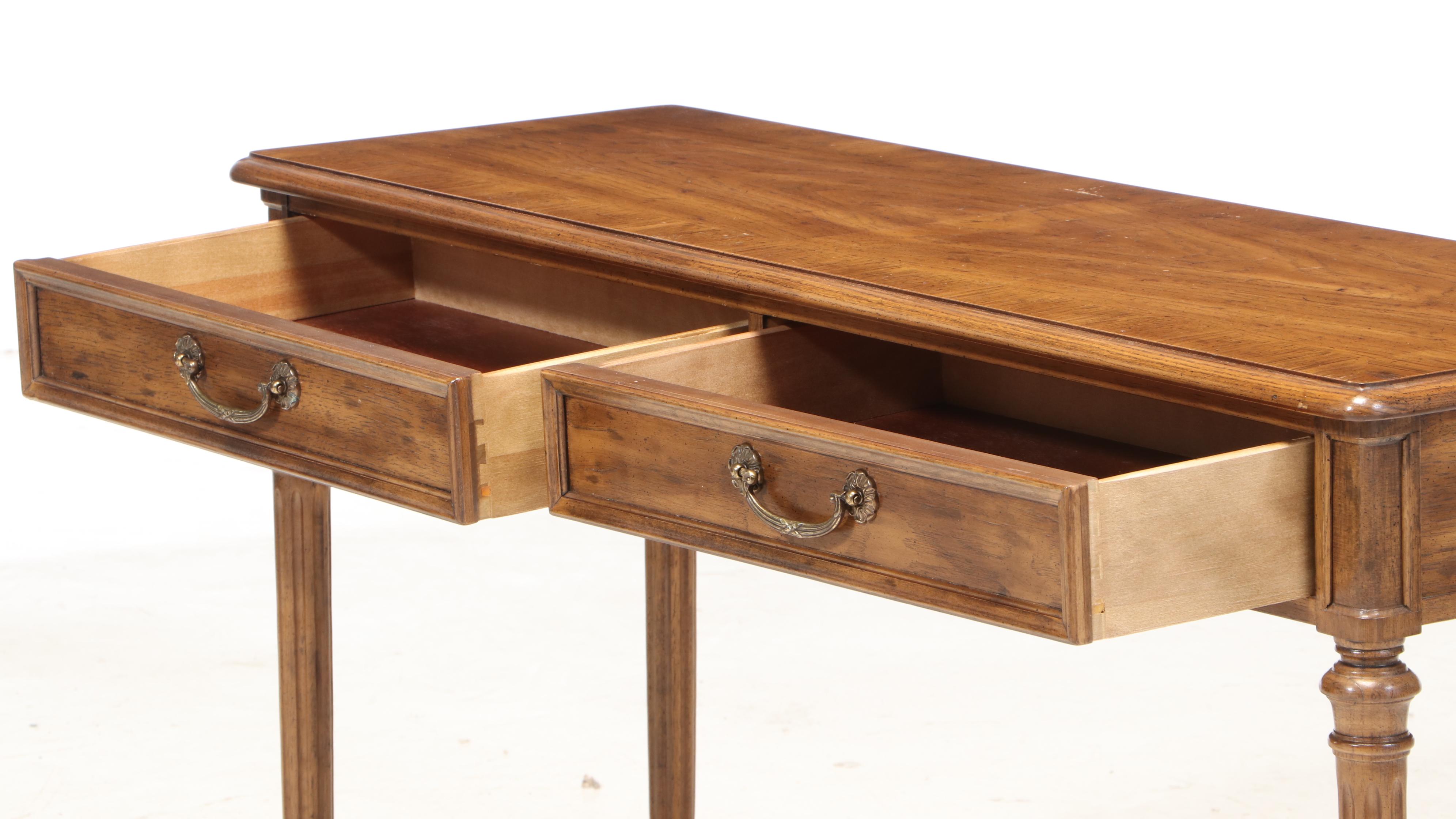 Henredon Louis XVI Style Pecan Console Table, Late 20th Century