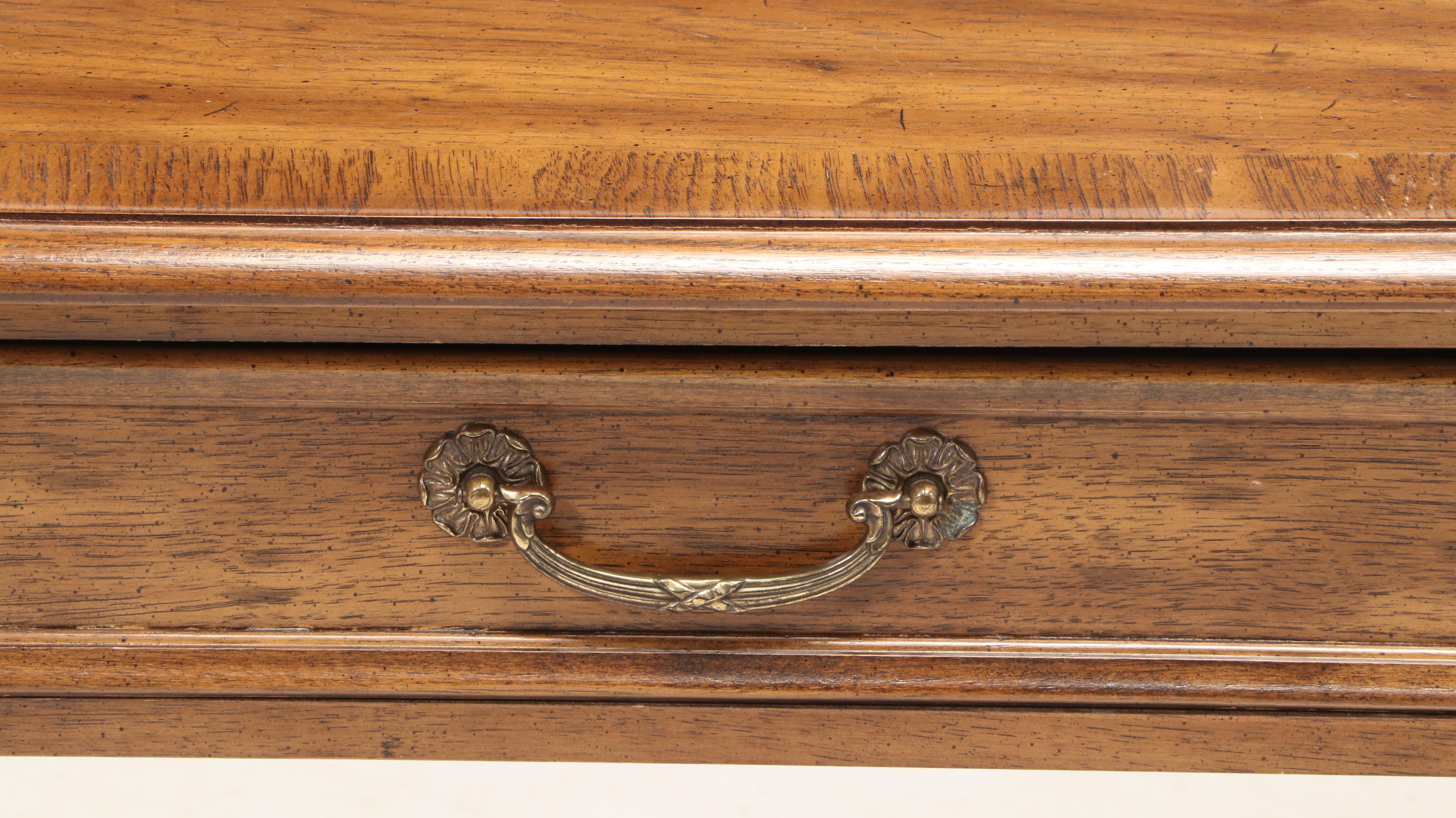 Henredon Louis XVI Style Pecan Console Table, Late 20th Century