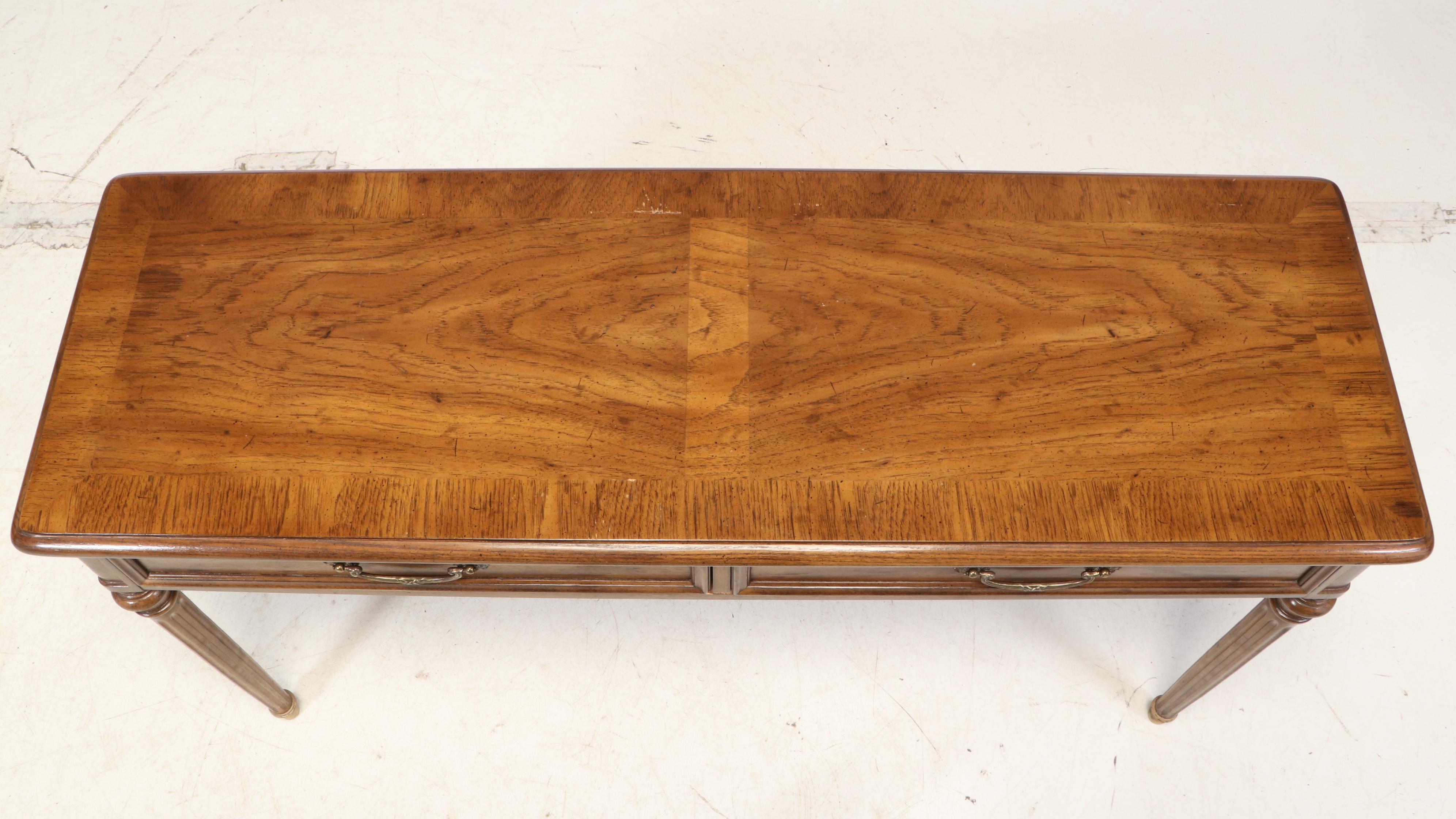Henredon Louis XVI Style Pecan Console Table, Late 20th Century