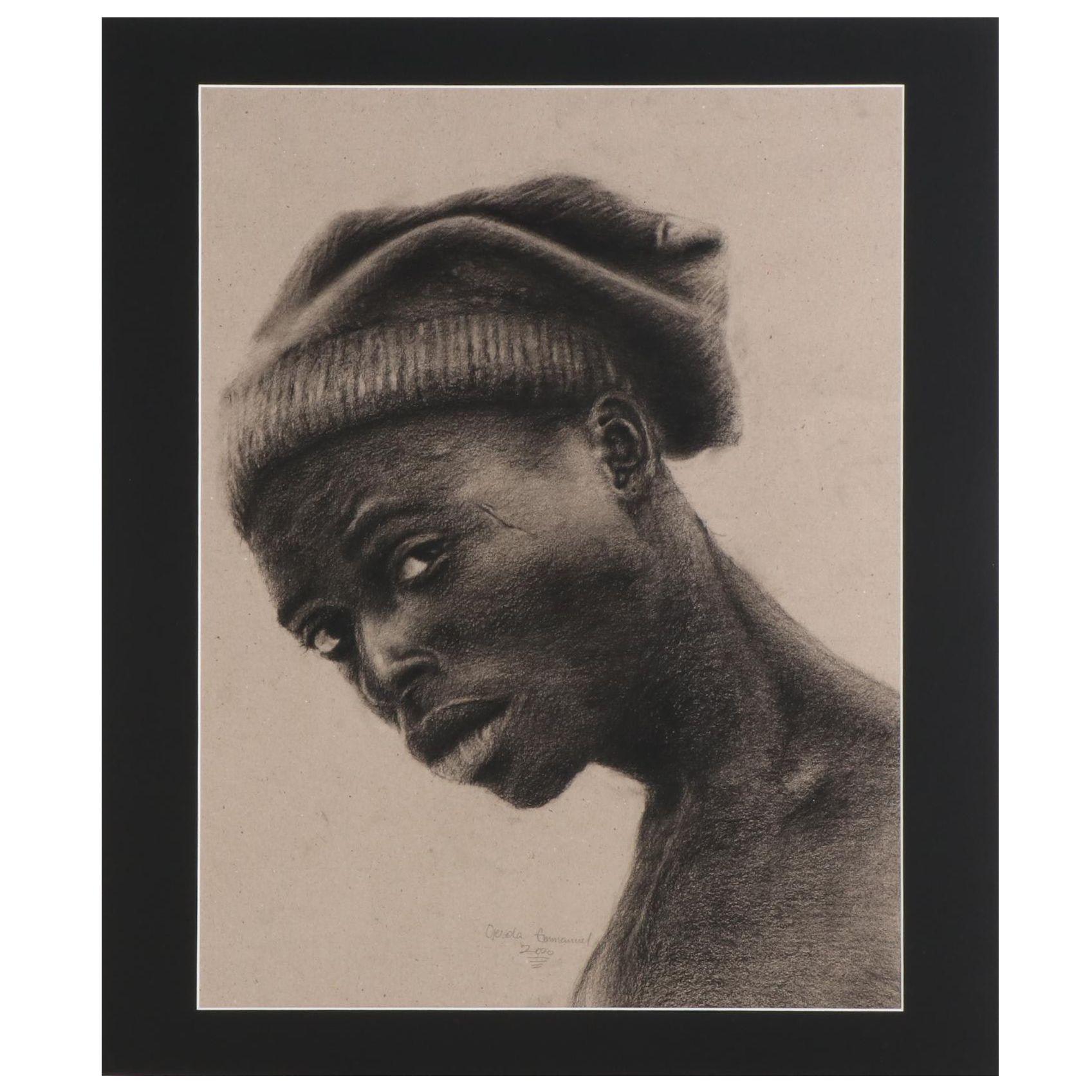 Williams Sunday Portrait Charcoal Drawing "Oyesola Emmanuel," 2020