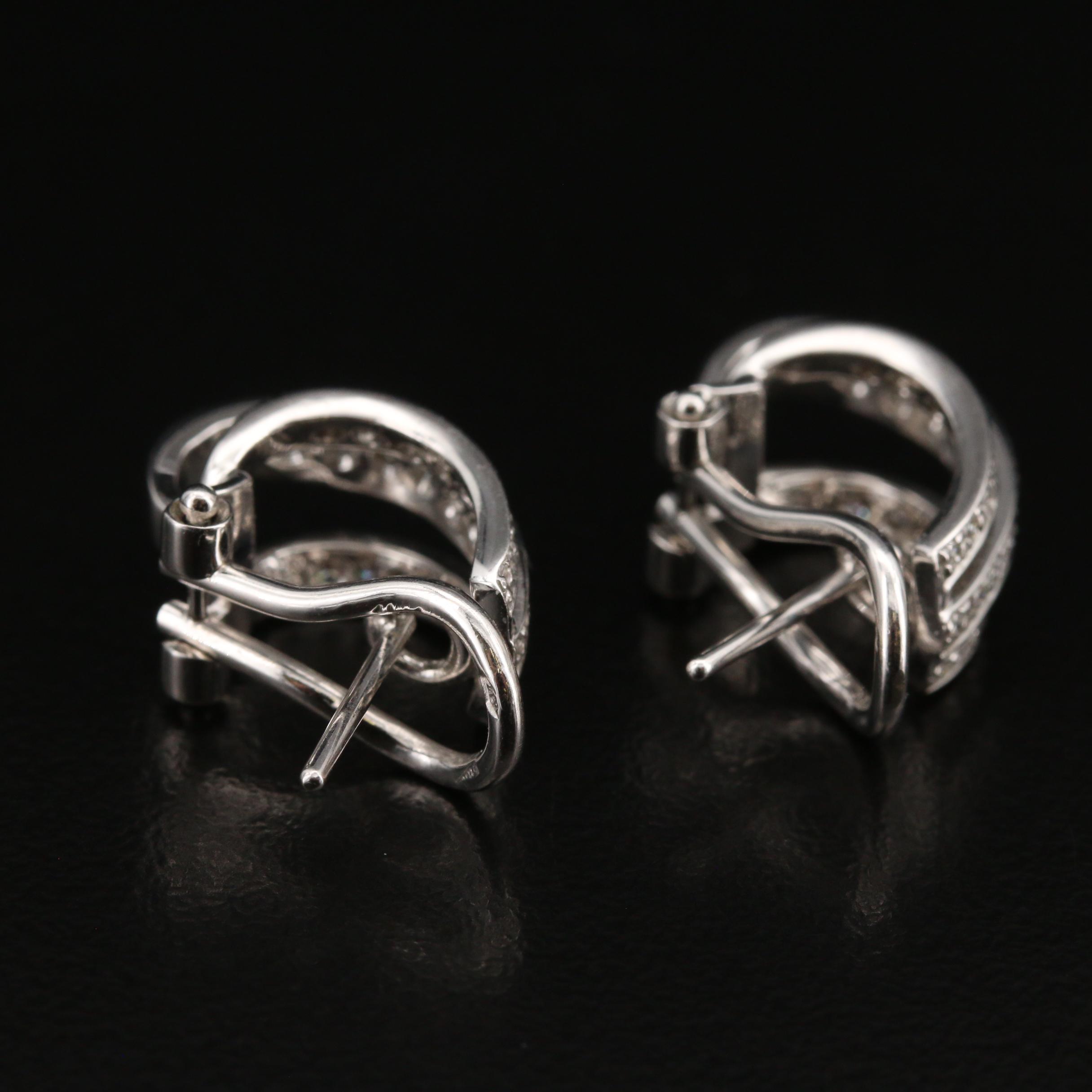 18K Diamond MultiRow J Hoop Earrings EBTH