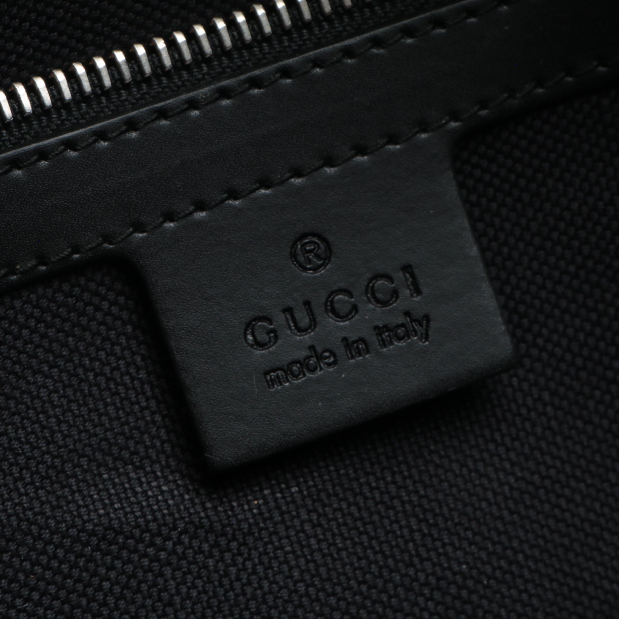 Gucci Belt Bag in Black GG Supreme Coated Canvas with Web Strap
