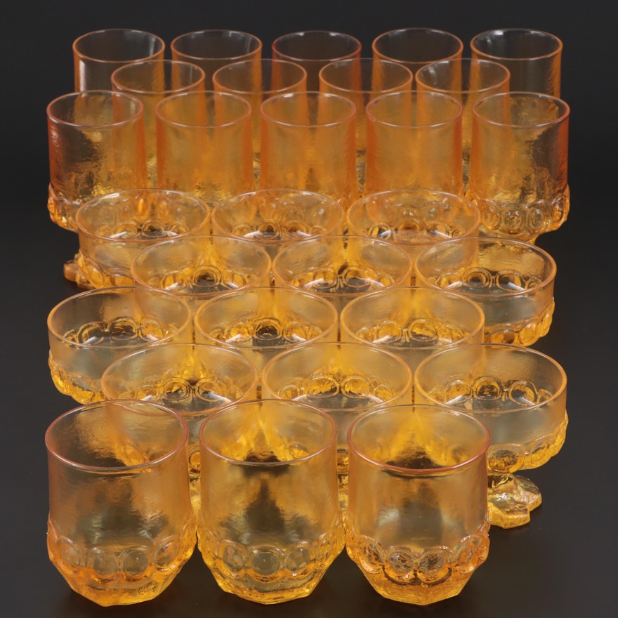 Franciscan "Madeira" Pumpkin Glass Goblets and Tumblers, 1977–1978