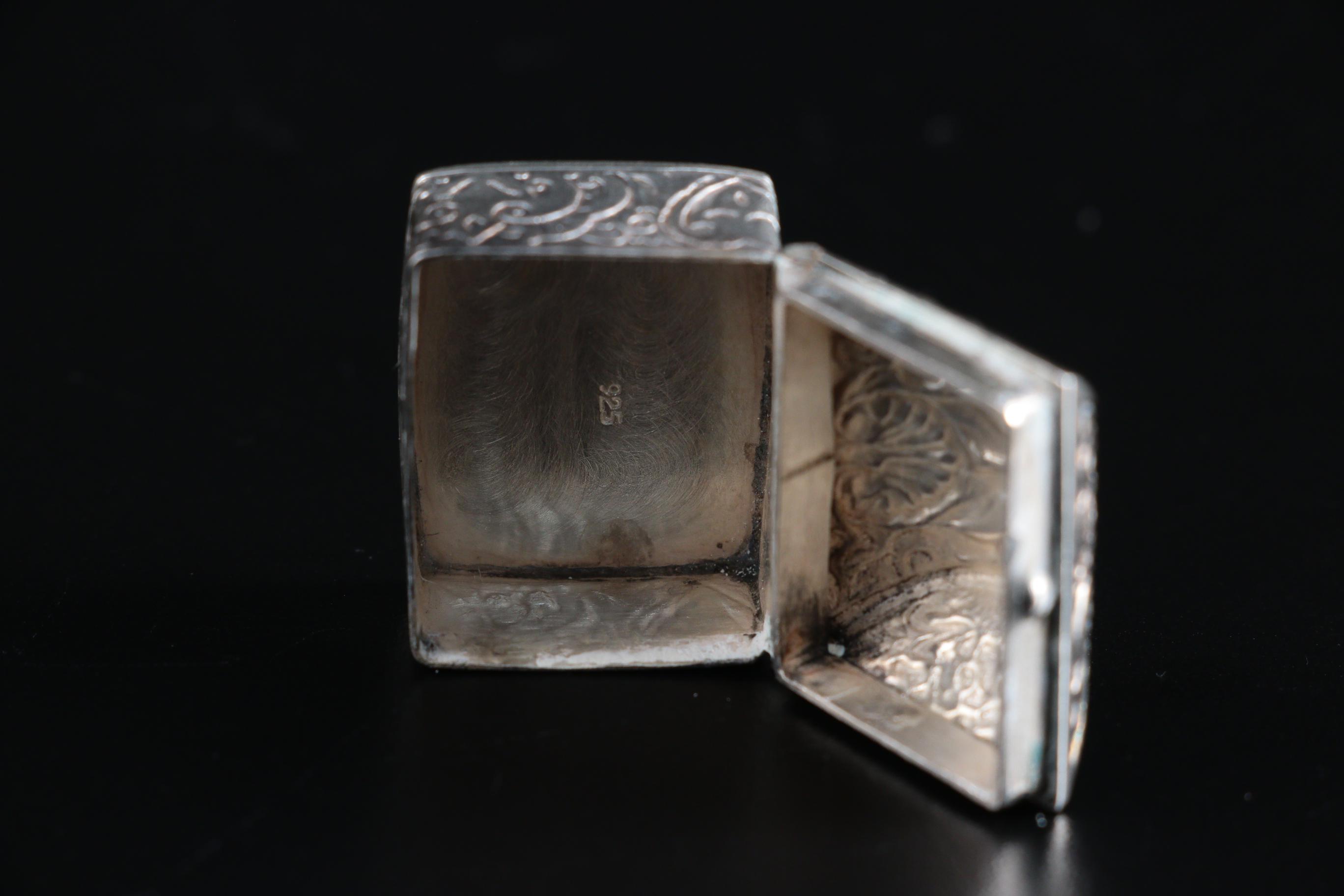 Hans Jensen Sterling Silver Repoussé Pill Box with Other Pill Boxes