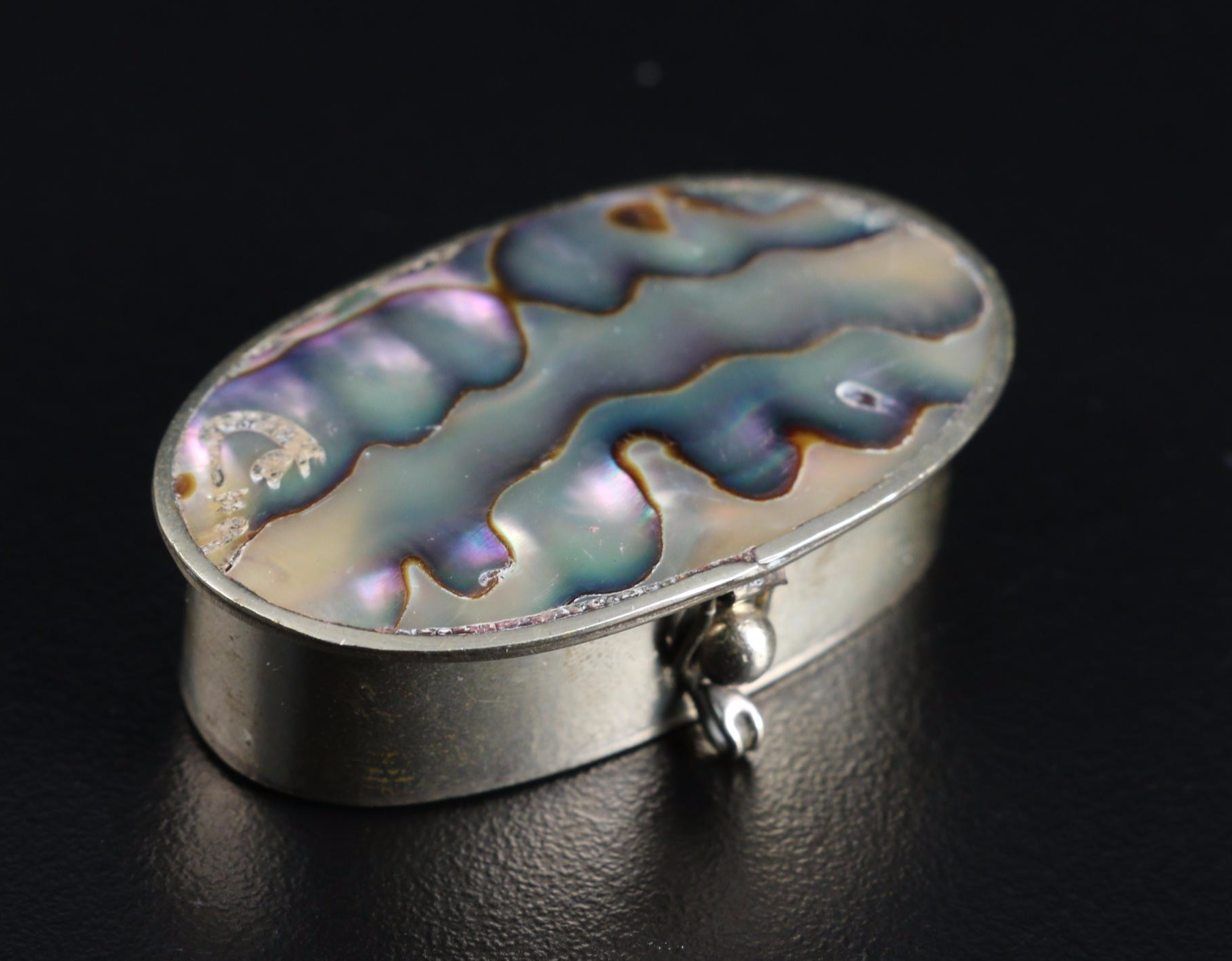 Hans Jensen Sterling Silver Repoussé Pill Box with Other Pill Boxes