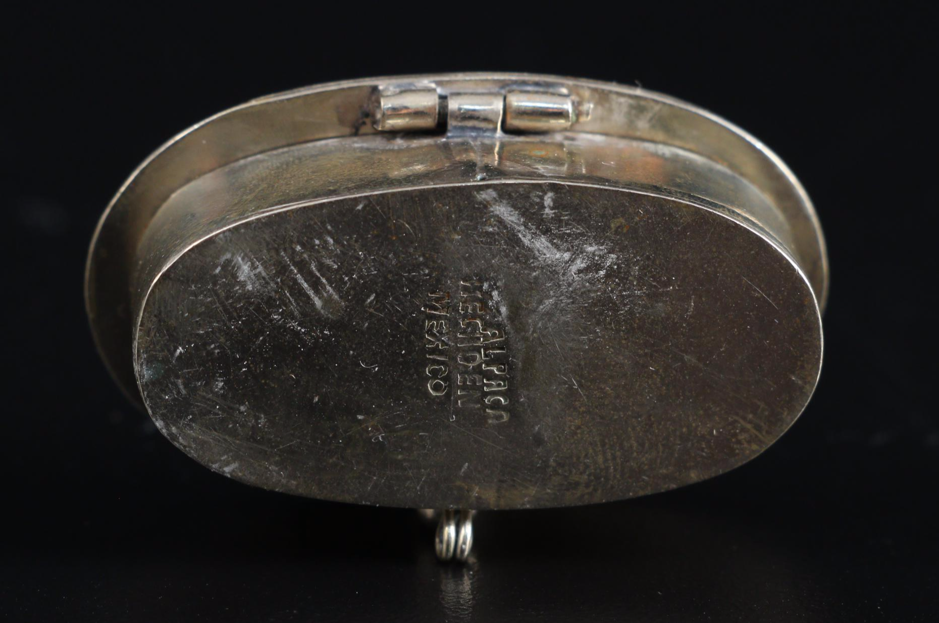 Hans Jensen Sterling Silver Repoussé Pill Box with Other Pill Boxes