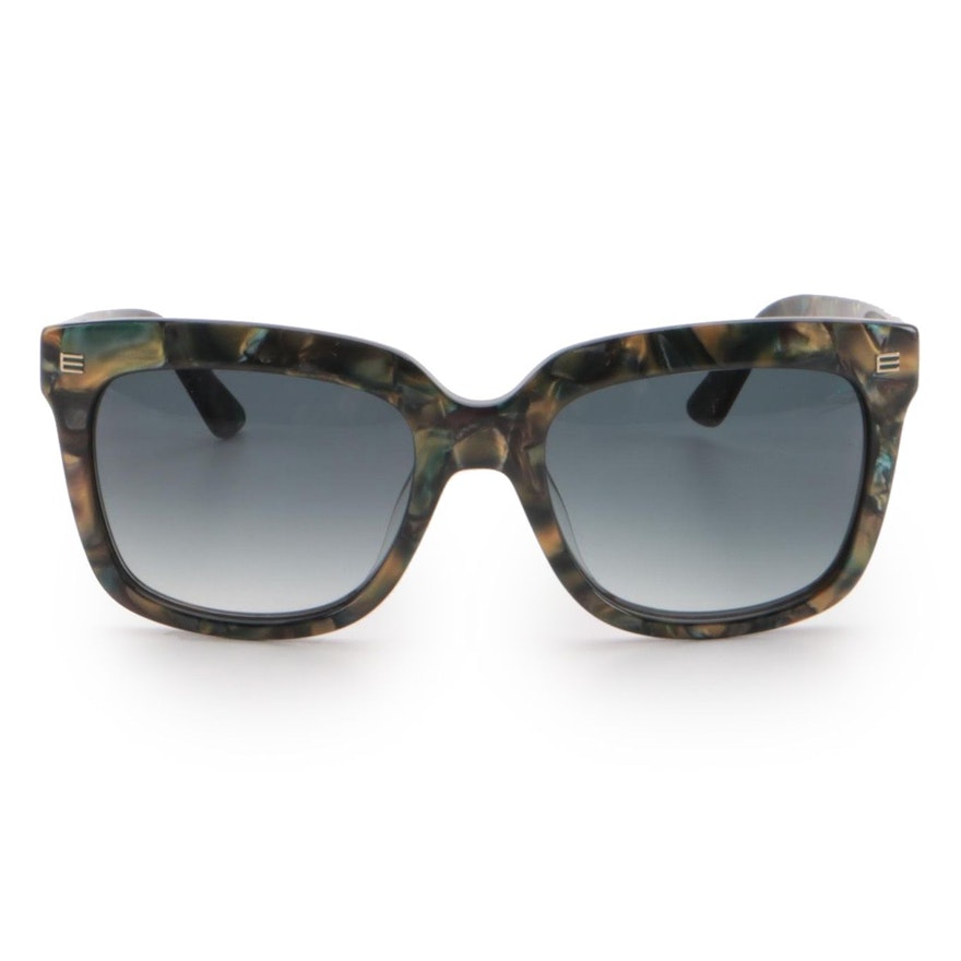 ETRO ET6118 Olive Marbled Rectangular Sunglasses