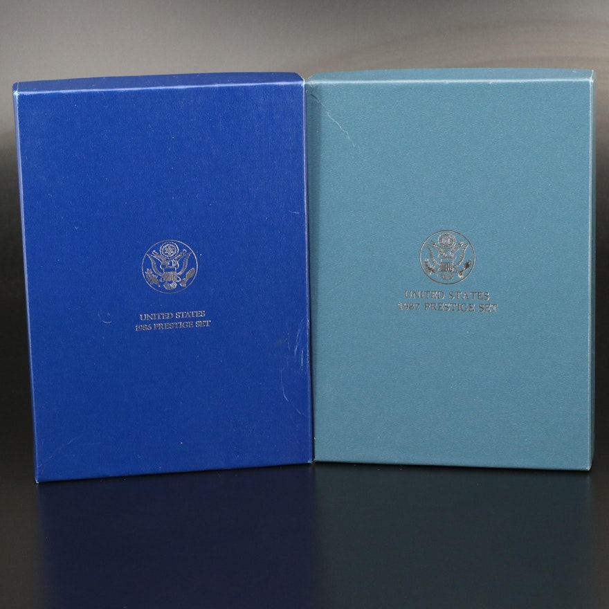 U.S. Mint Liberty and Constitution Prestige Proof Sets, 1986 and 1987