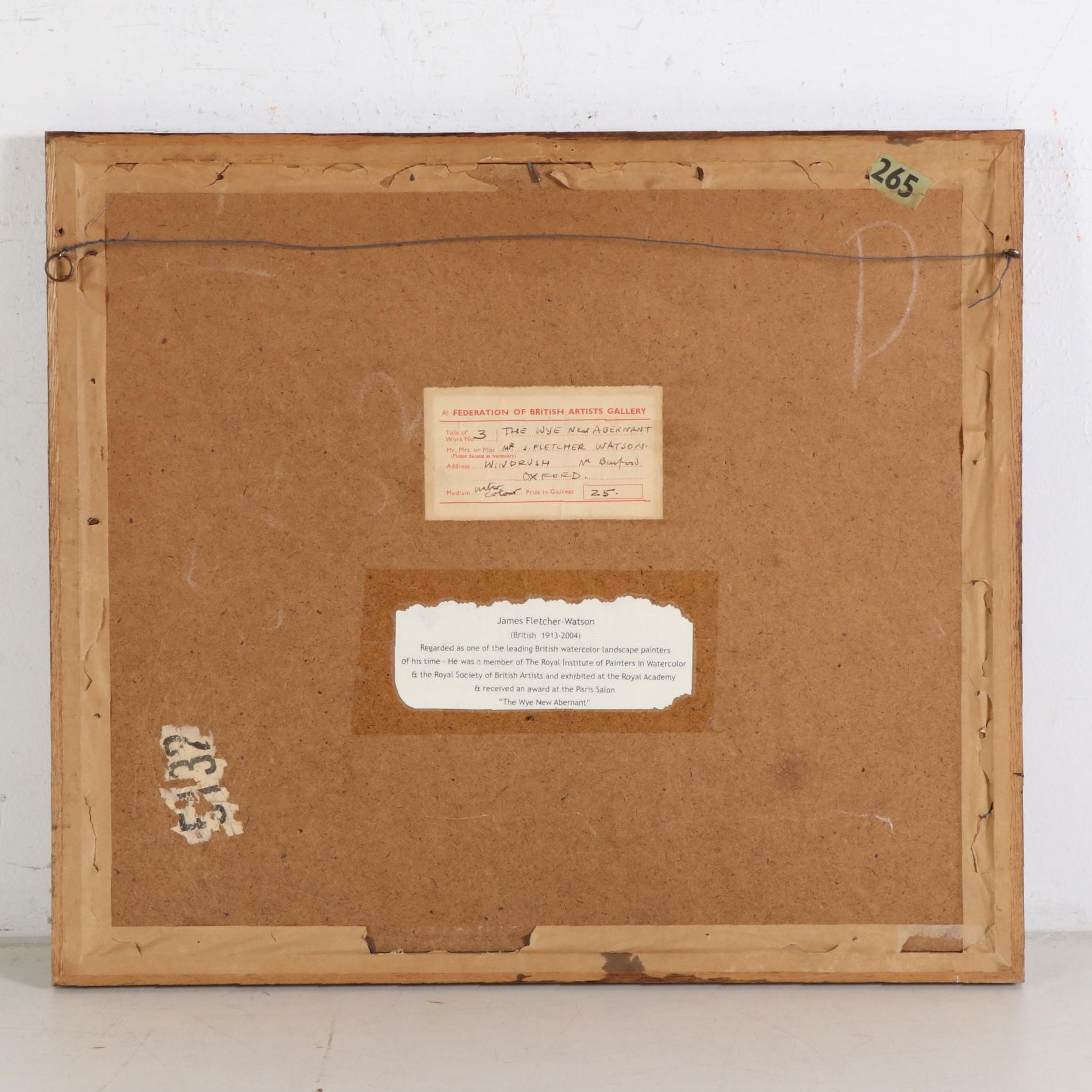 James Fletcher-Watson Watercolor Painting "The Wye New Abernant," 1970