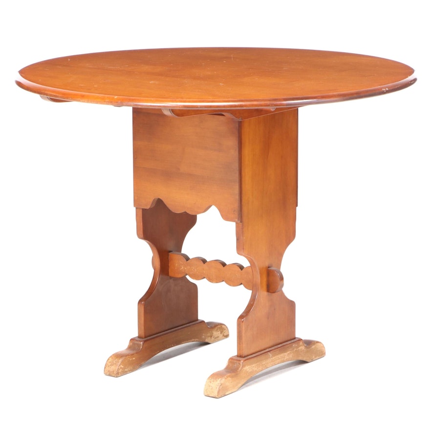 Primitive Style Cherrywood Convertible Tavern Style Table, Mid-20th Century