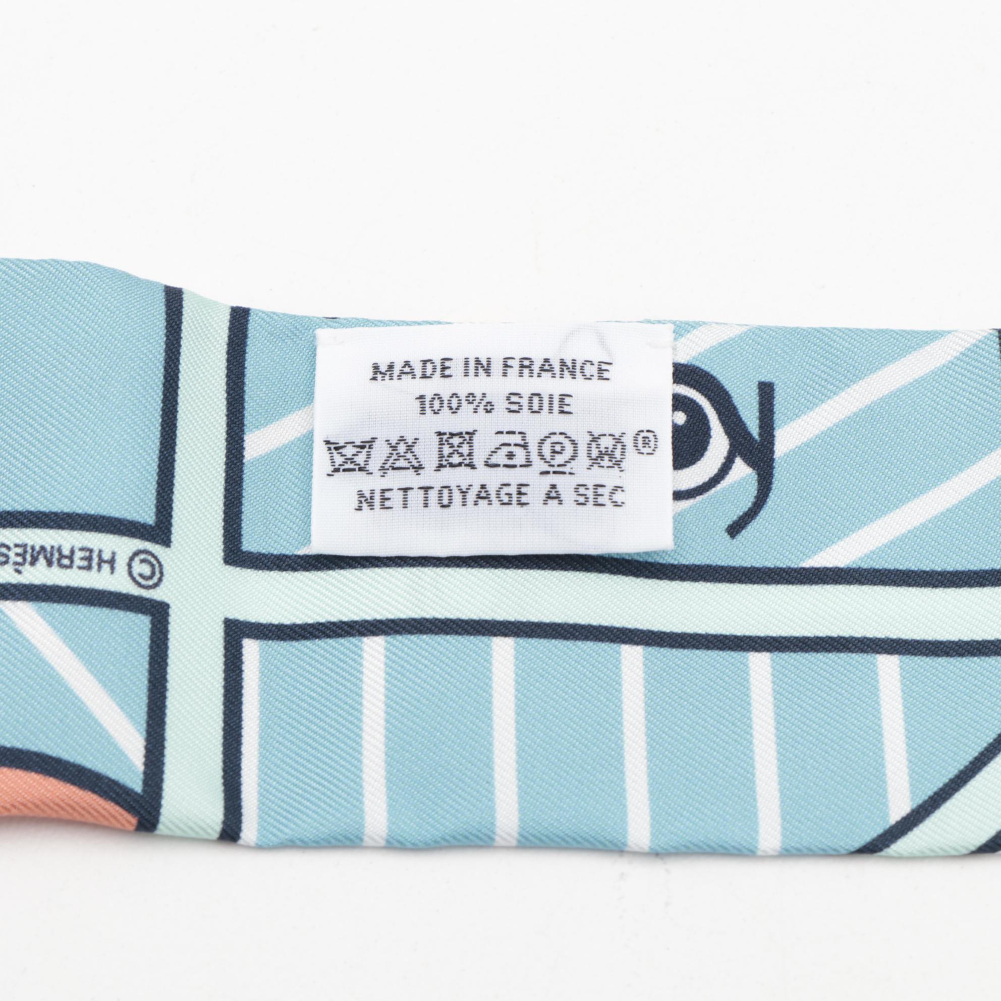 Hermès "Quadrige Bayadere" Silk Twilly Scarf with Box