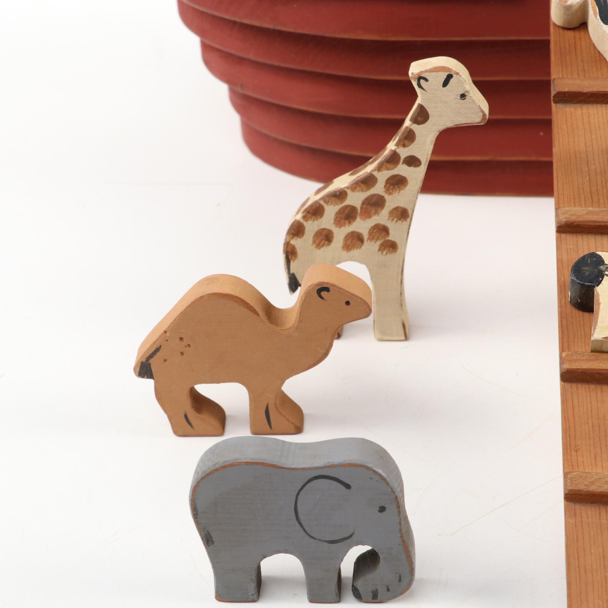 Bench Made Noah's Ark with People and Animals