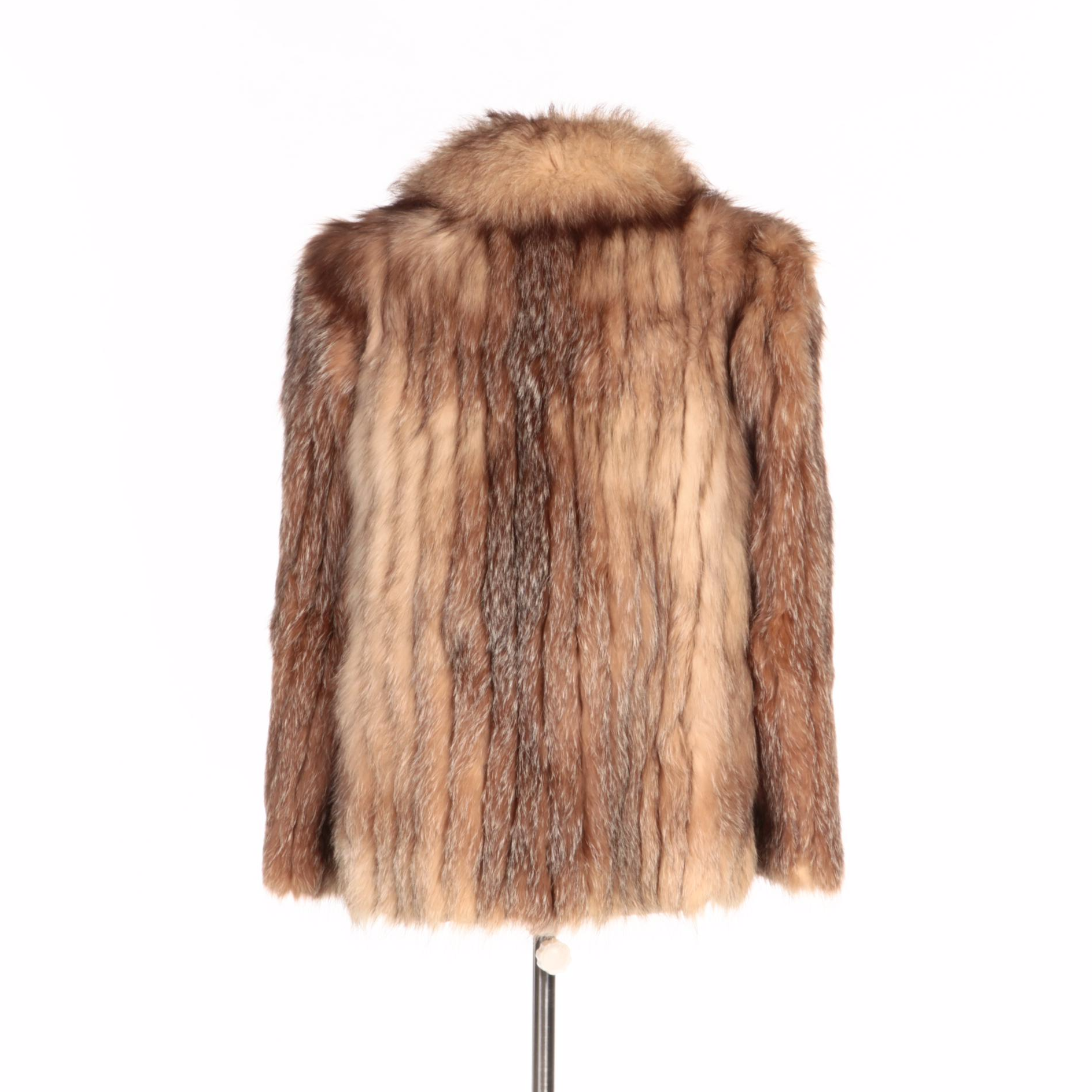 Saga Fox Silver Fox Fur Corded Jacket