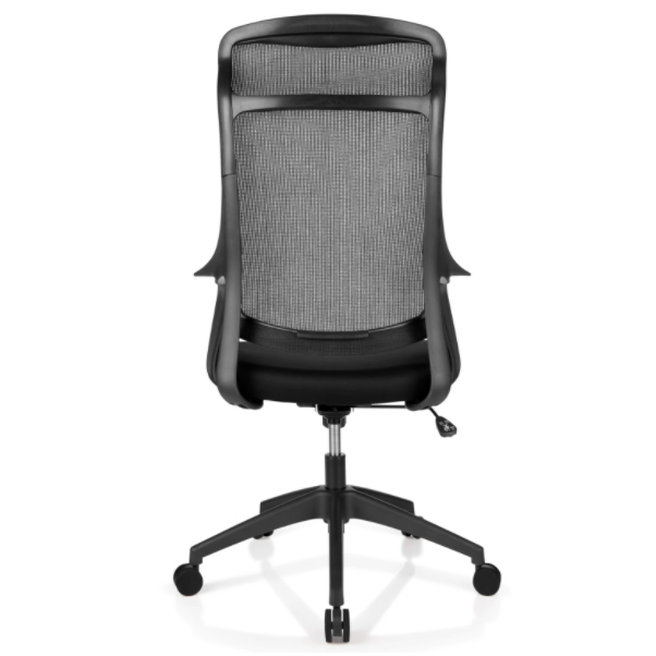 Realspace "Lenzer" Black Mesh High-Back Task Chair