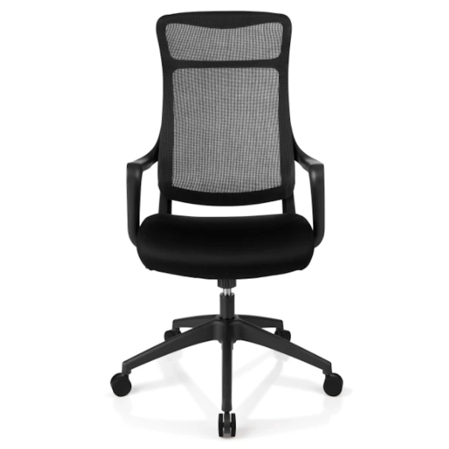 Realspace "Lenzer" Black Mesh High-Back Task Chair