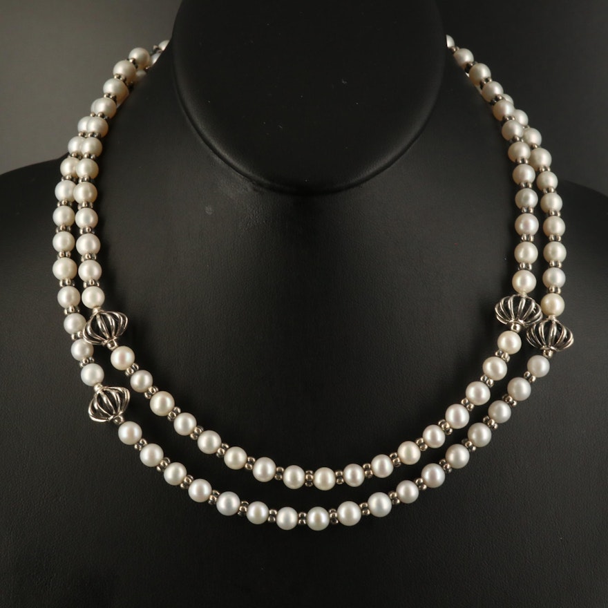 Lagos Sterling Pearl Necklace