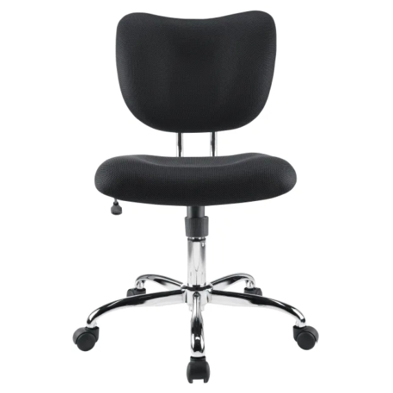 Brenton Studio "Jancy" Black Mesh Fabric Low-Back Task Chair