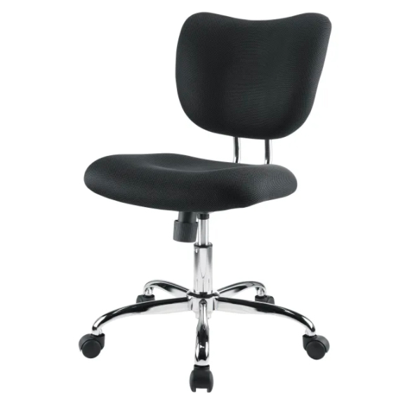 Brenton Studio "Jancy" Black Mesh Fabric Low-Back Task Chair