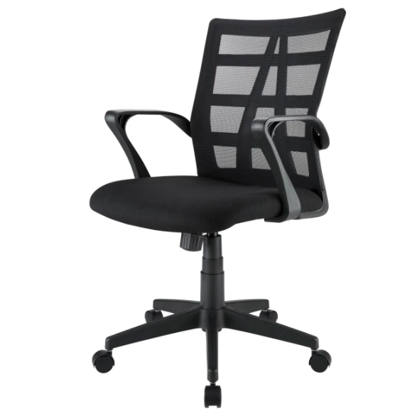 Brenton Studio "Jaxby" Black Mesh Fabric Mid-Back Task Chair
