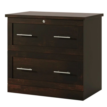 Realspace Peppered Black Finished Laminate Two-Drawer Lateral File Cabinet