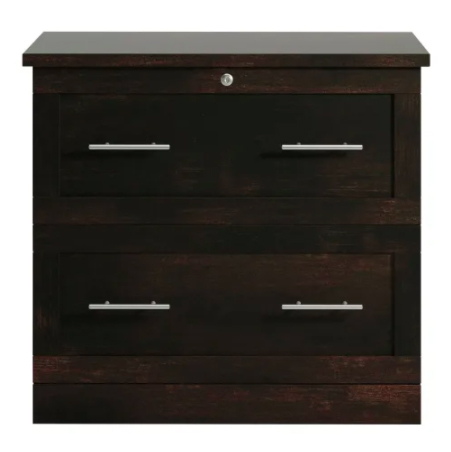 Realspace Peppered Black Finished Laminate Two-Drawer Lateral File Cabinet