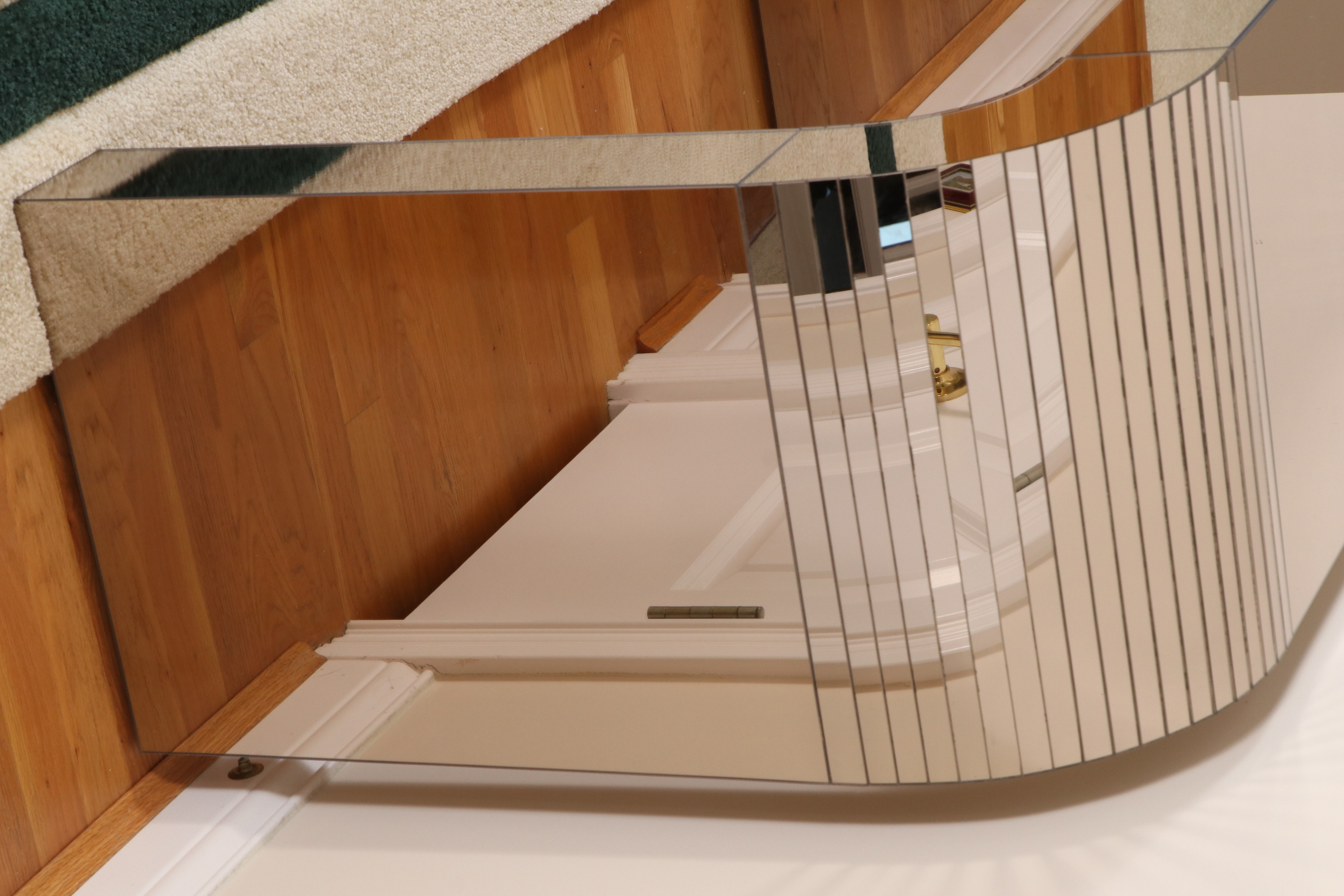 Modernist Mirrored Glass "Waterfall" Console Table, Late 20th Century