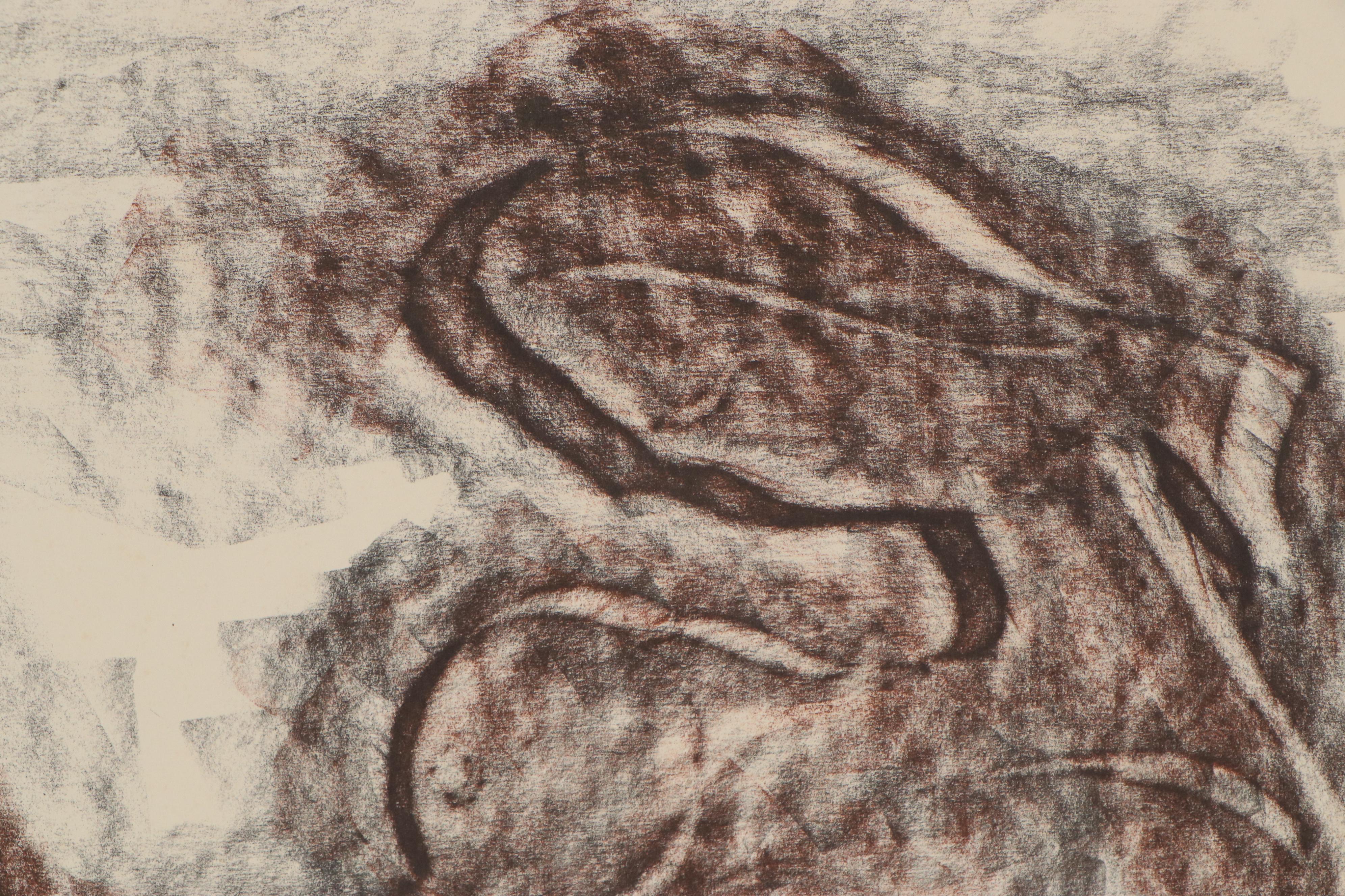 Gyula Zilzer Color Lithograph of Nude, 1967