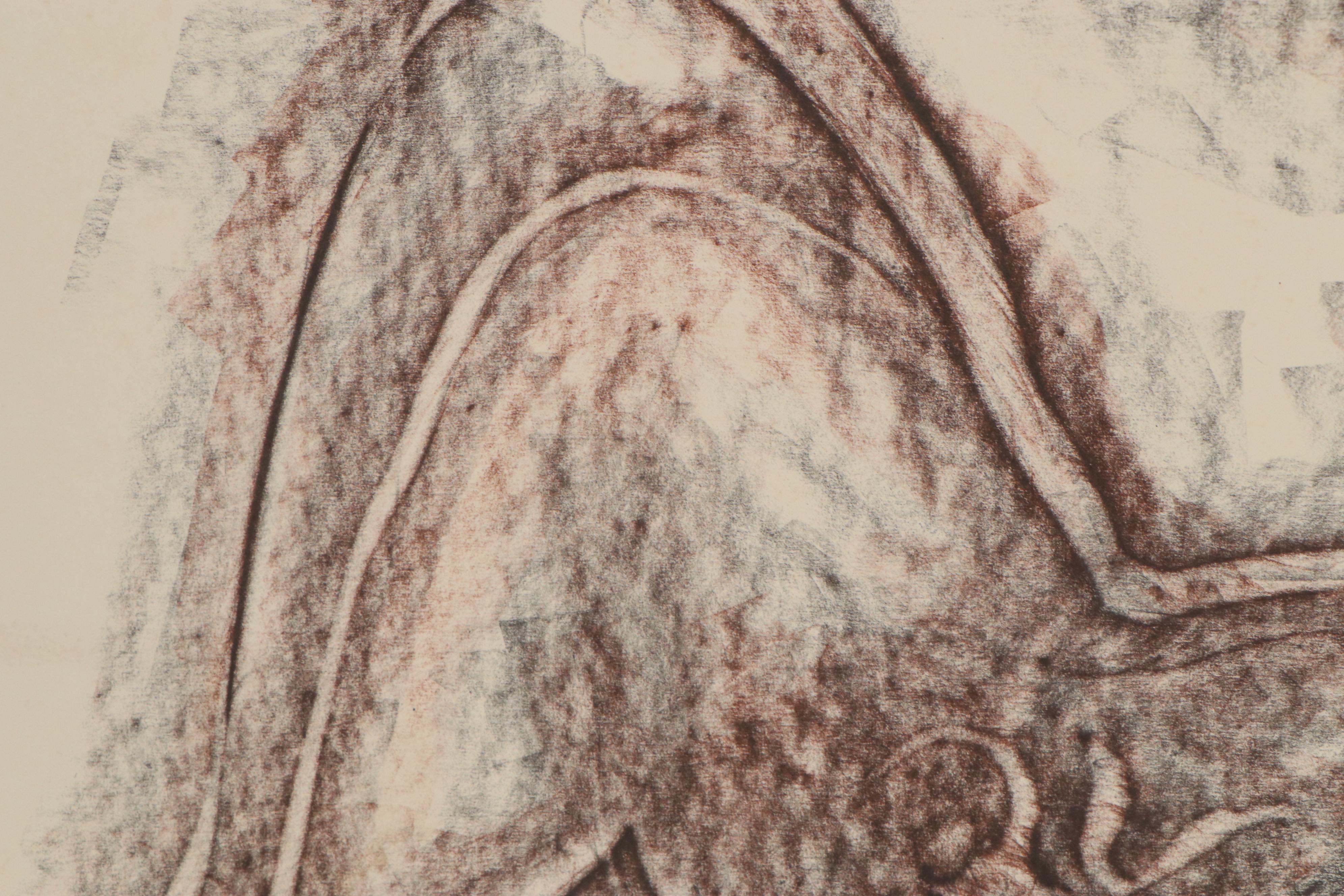 Gyula Zilzer Color Lithograph of Nude, 1967