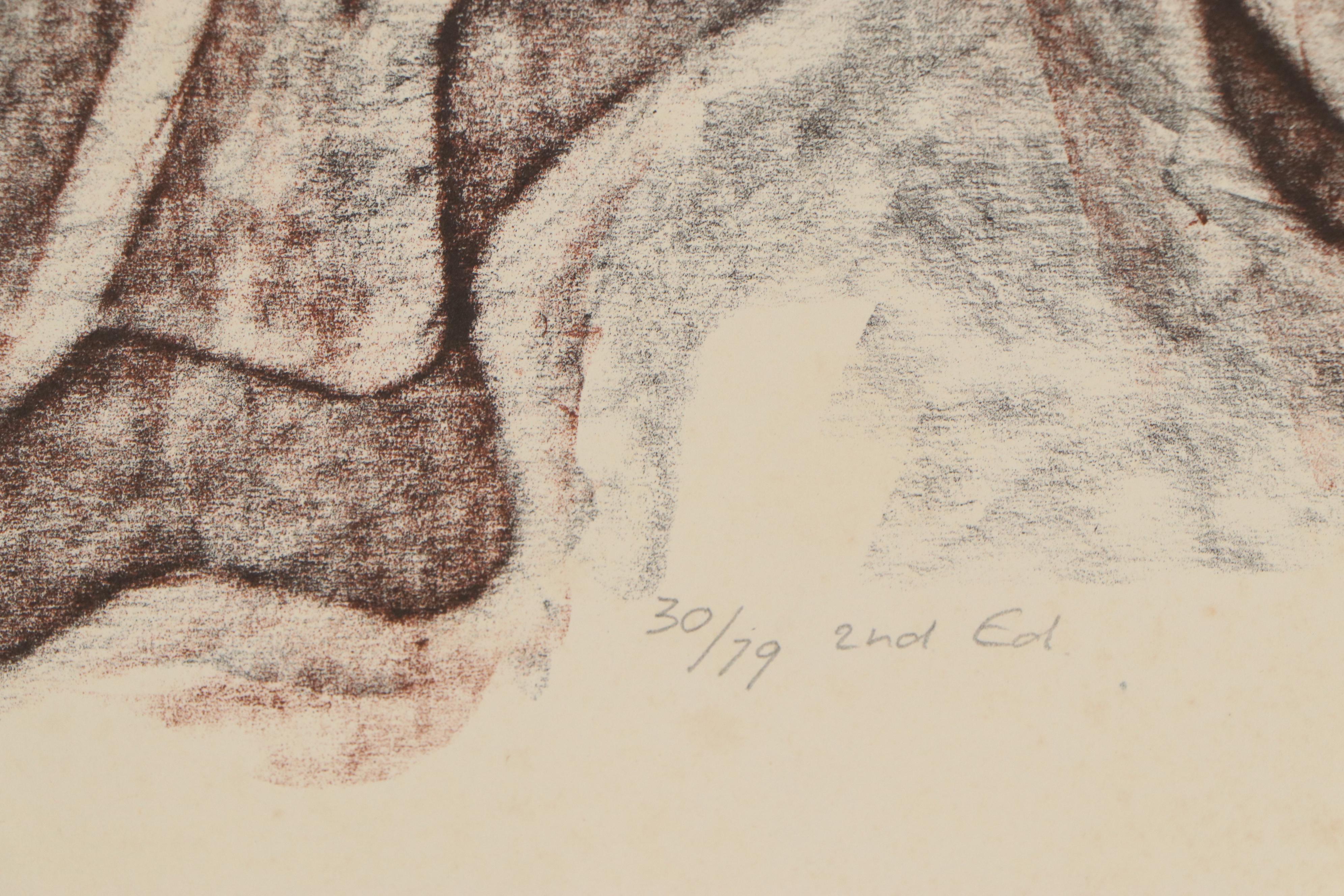 Gyula Zilzer Color Lithograph of Nude, 1967